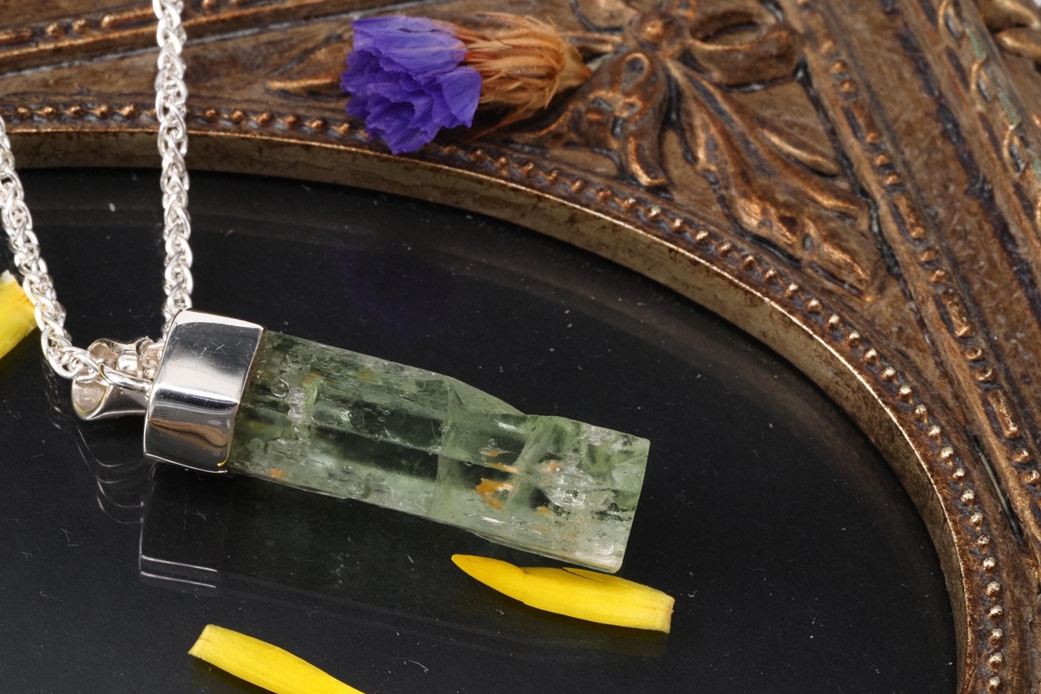 Heliodor Anhänger Silber Brasilien 41mm Länge mit Öse