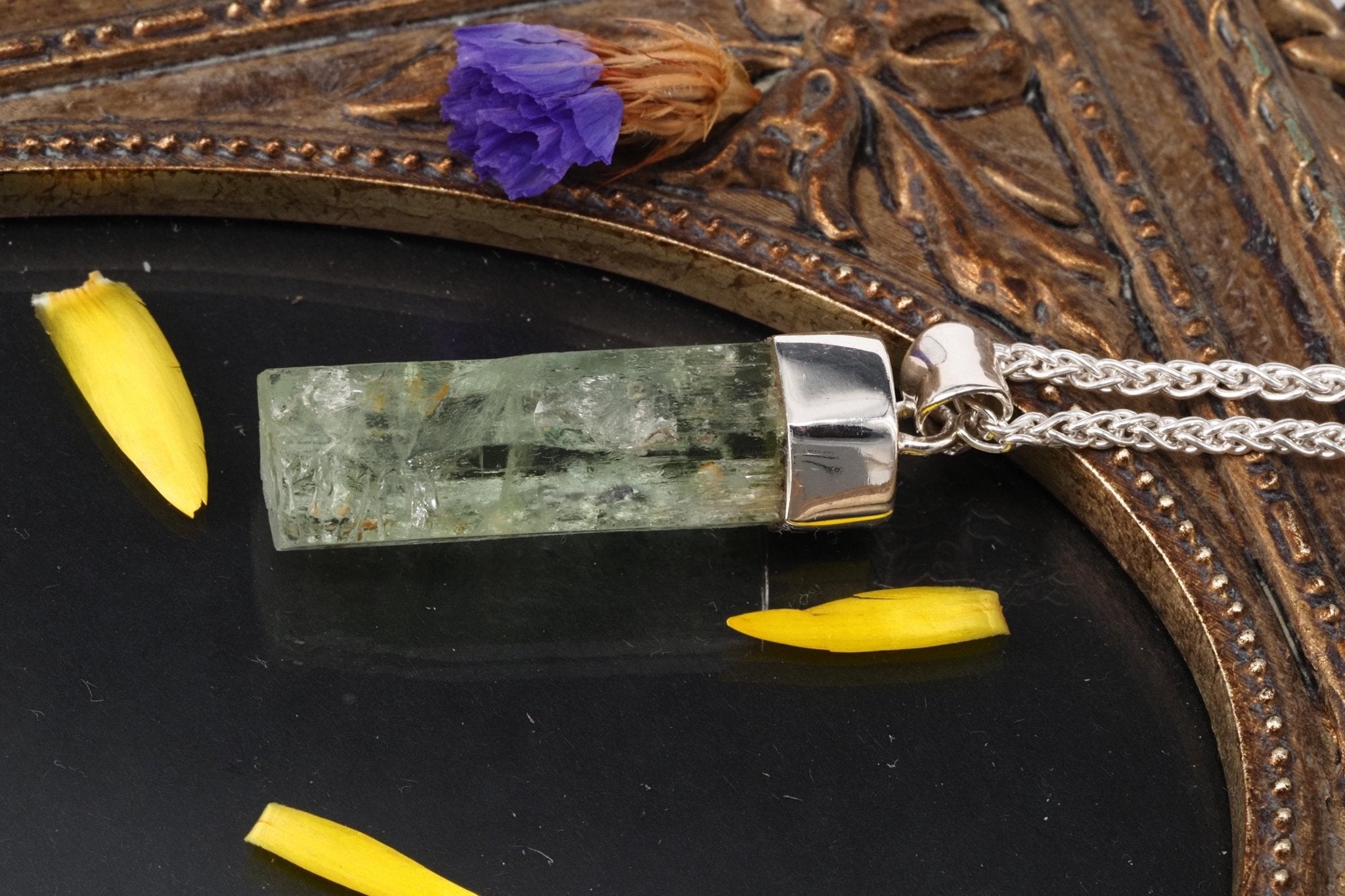 Heliodor Anhänger Silber Brasilien 41mm Länge mit Öse