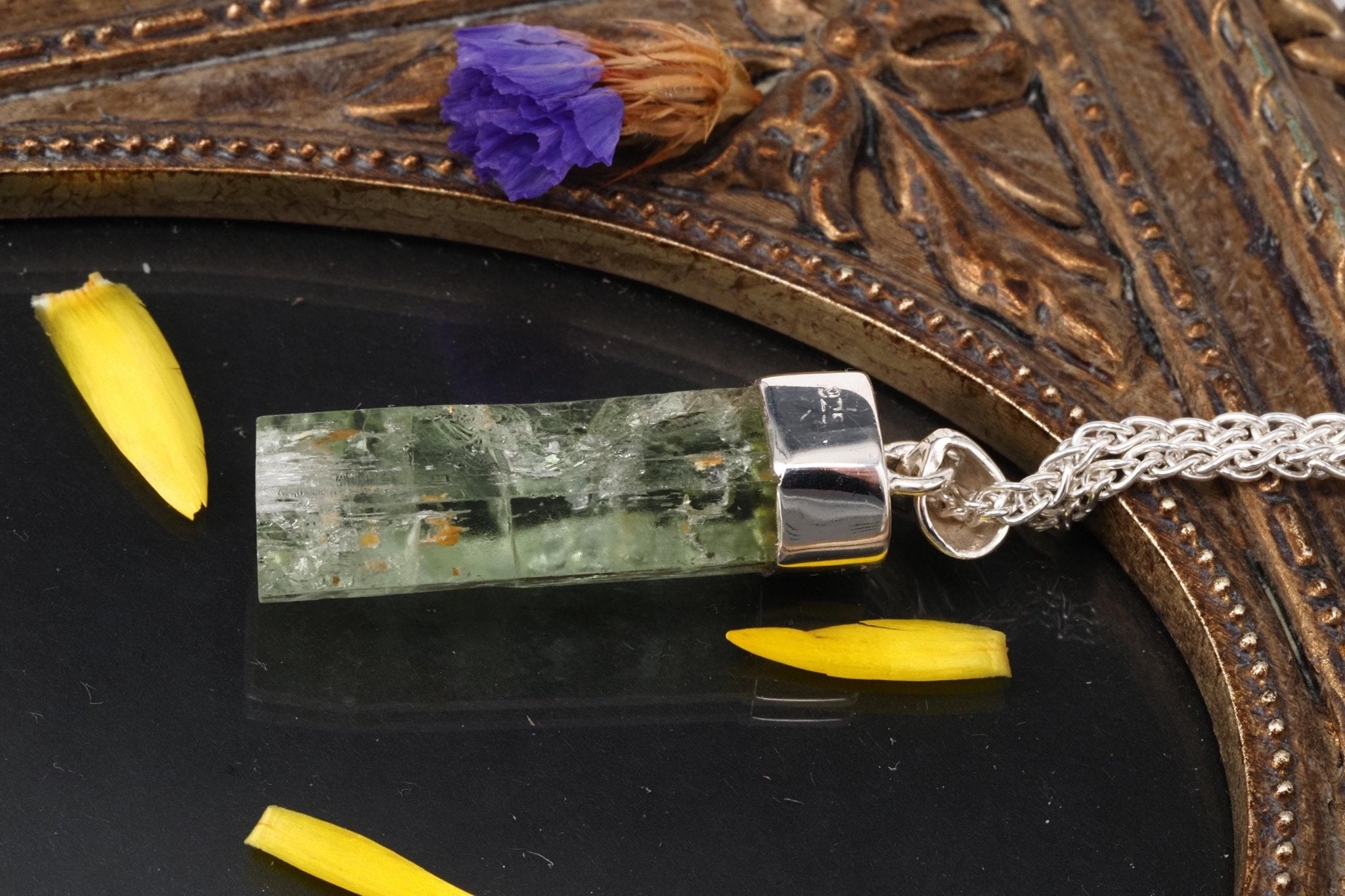 Heliodor Anhänger Silber Brasilien 41mm Länge mit Öse