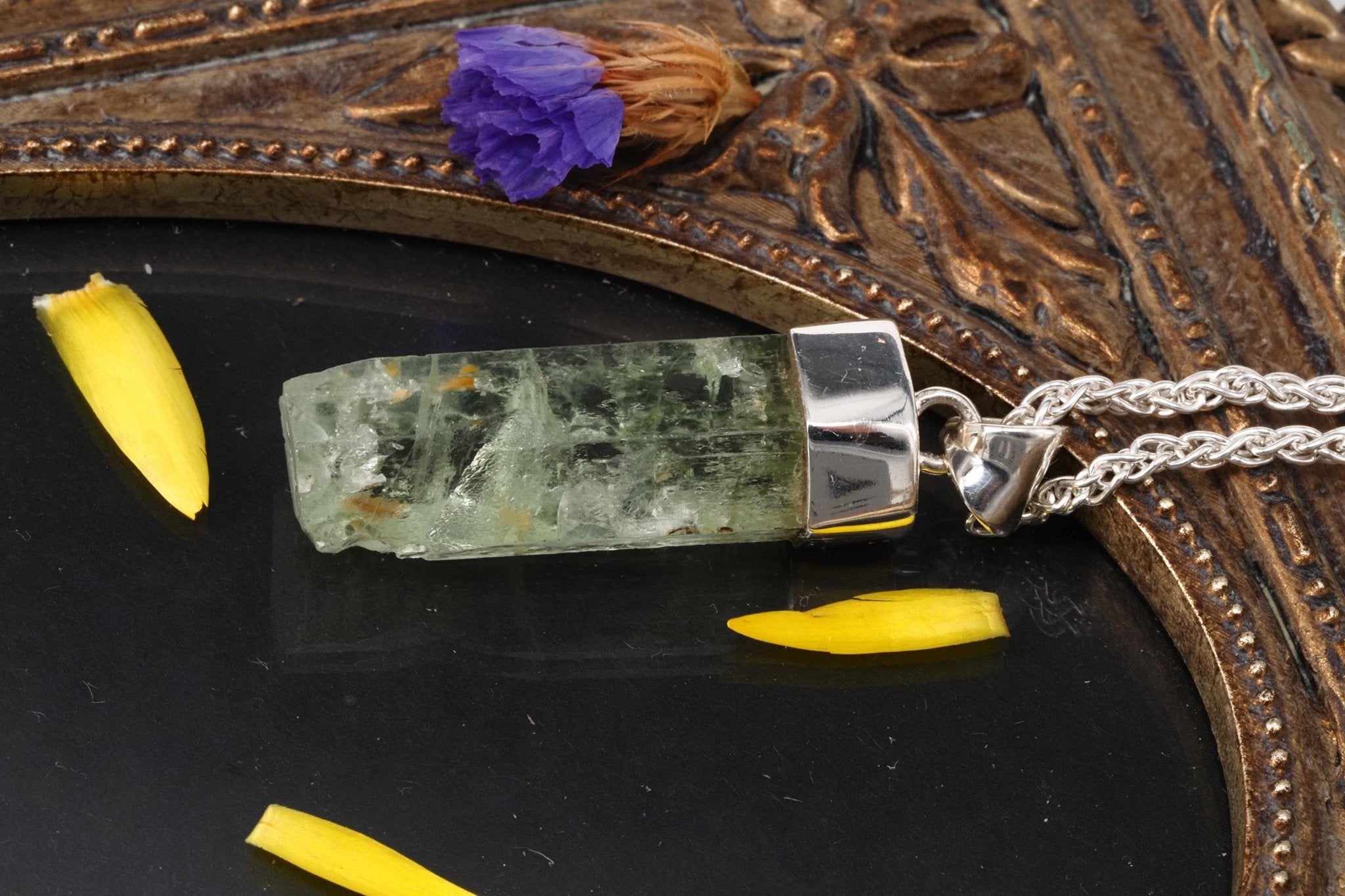 Heliodor Anhänger Silber Brasilien 41mm Länge mit Öse