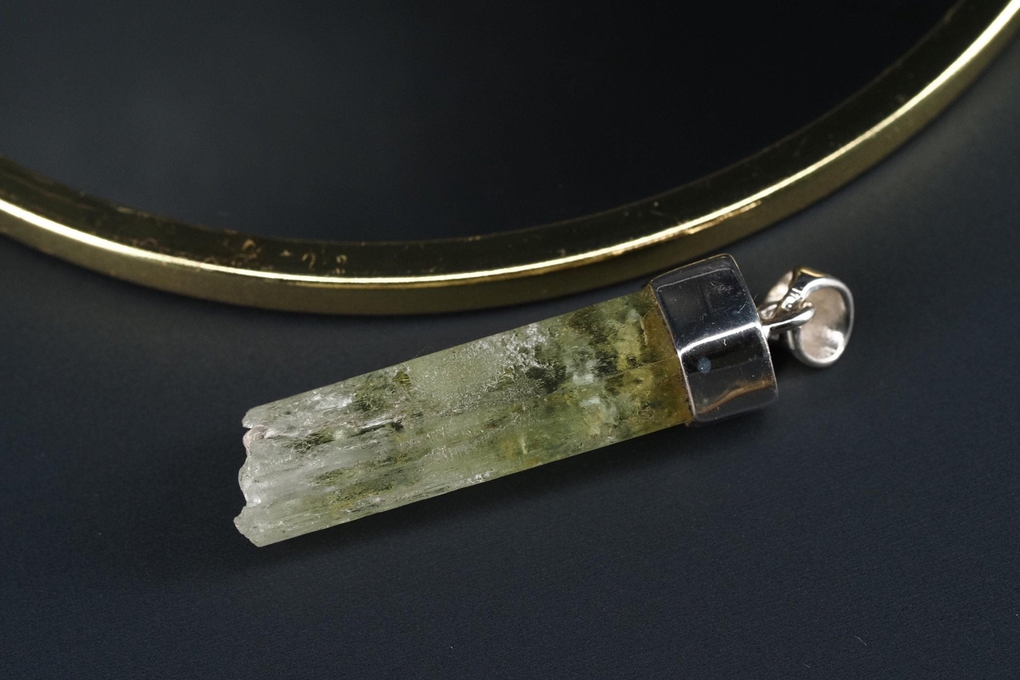 Heliodor Anhänger Silber Brasilien 43mm Länge mit Öse