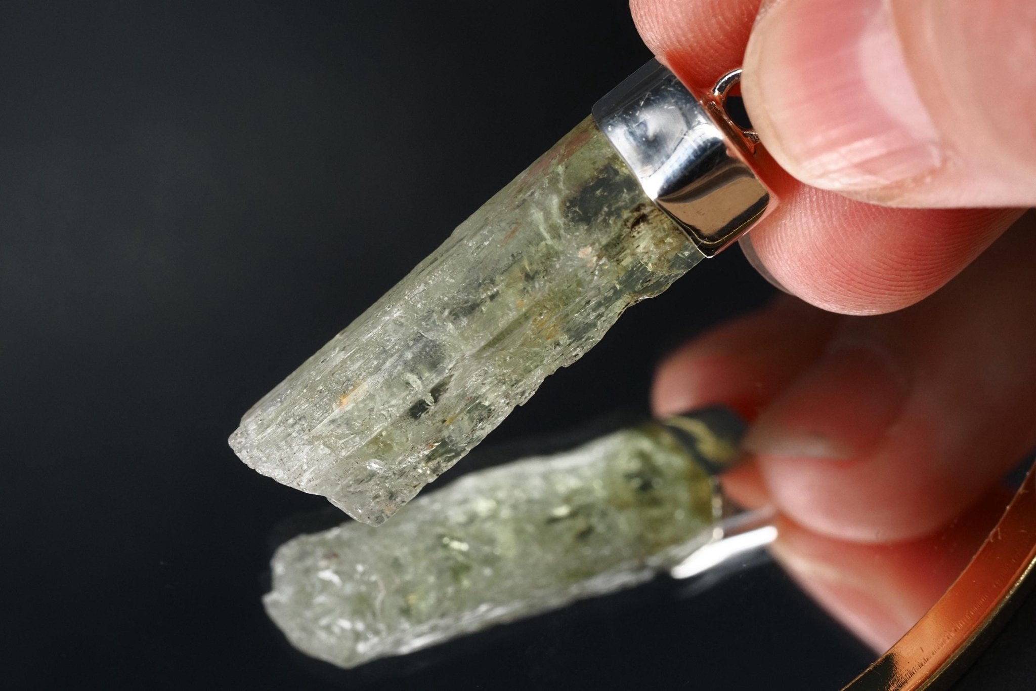 Heliodor Anhänger Silber Brasilien 43mm Länge mit Öse