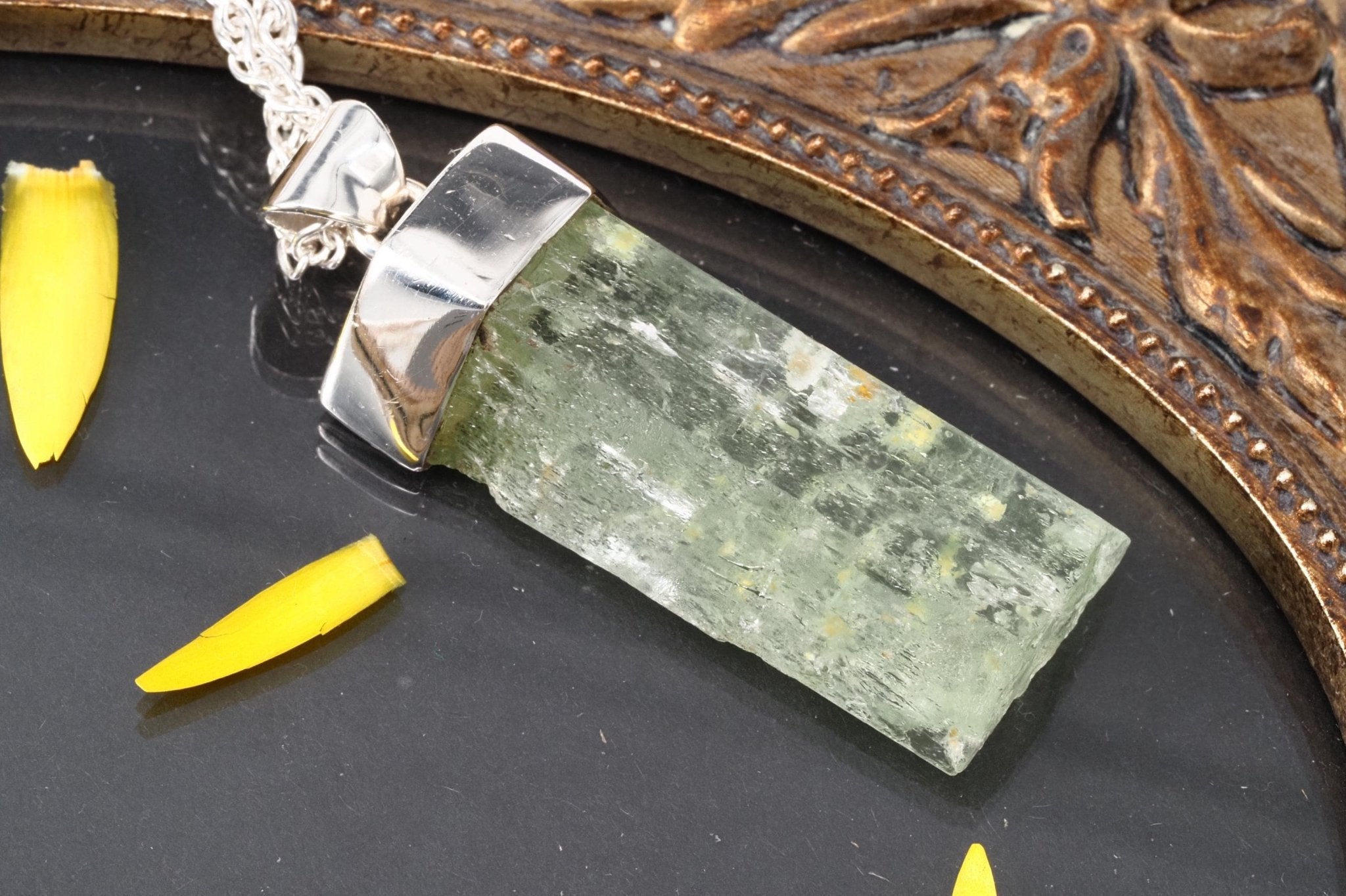 Heliodor Anhänger Silber Brasilien 44mm Länge mit Öse