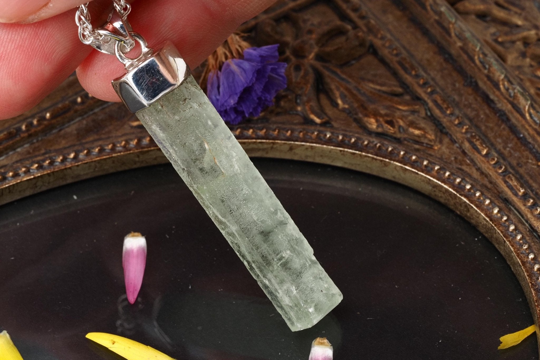 Heliodor Anhänger Silber Brasilien 53mm Länge mit Öse