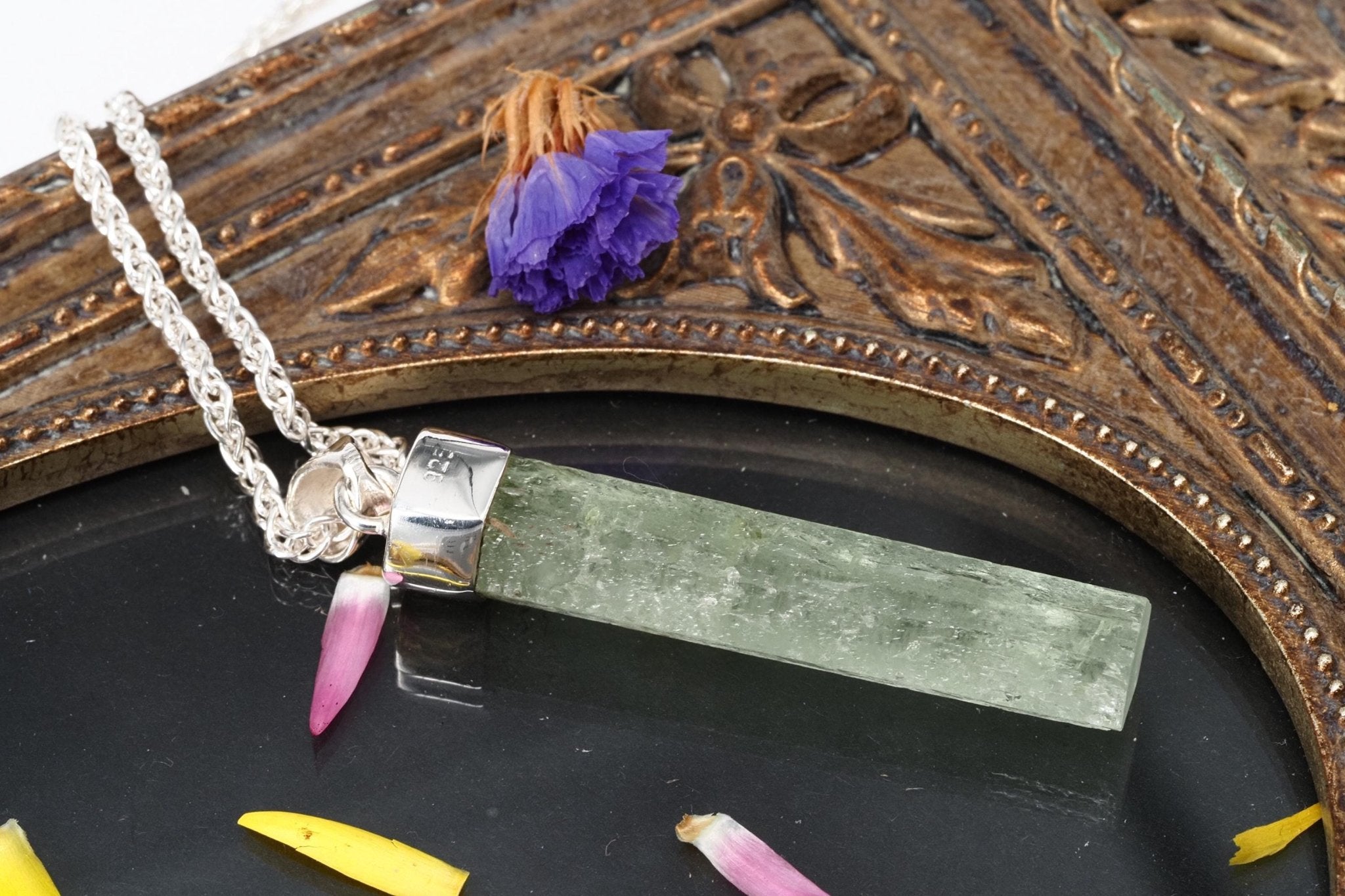 Heliodor Anhänger Silber Brasilien 53mm Länge mit Öse