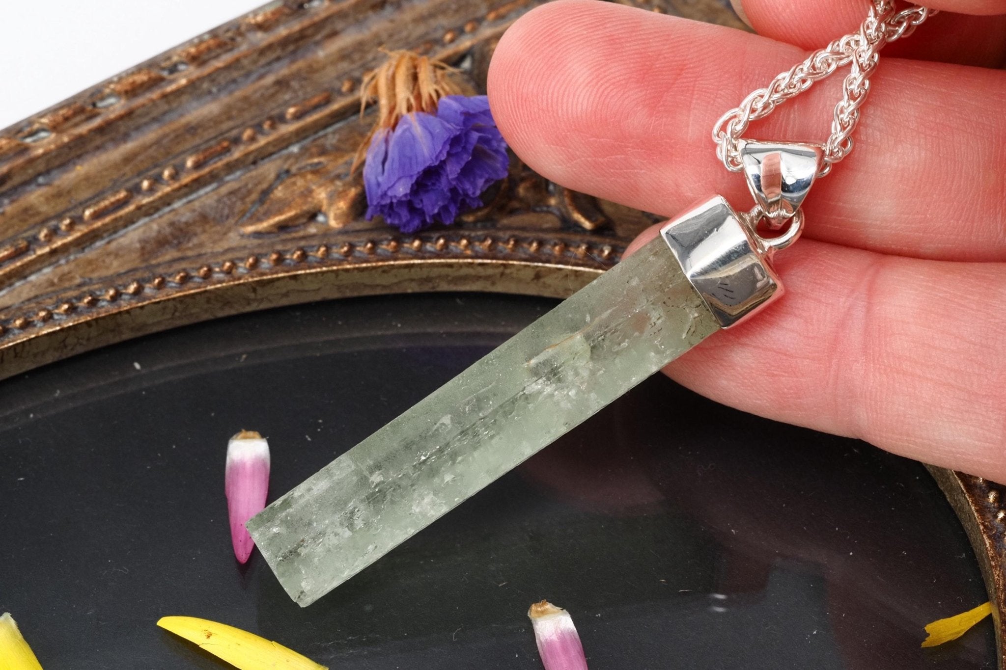 Heliodor Anhänger Silber Brasilien 53mm Länge mit Öse