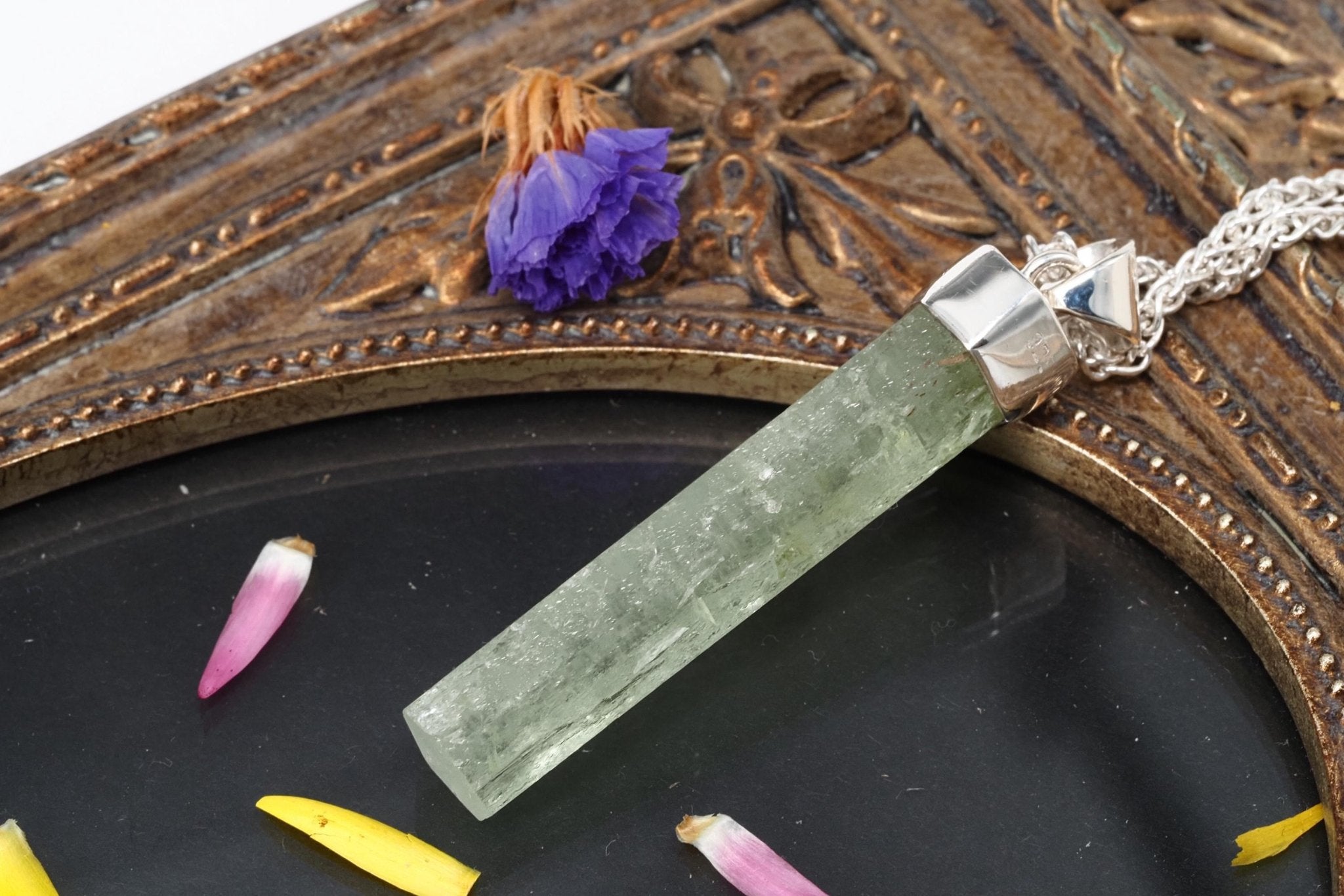 Heliodor Anhänger Silber Brasilien 53mm Länge mit Öse