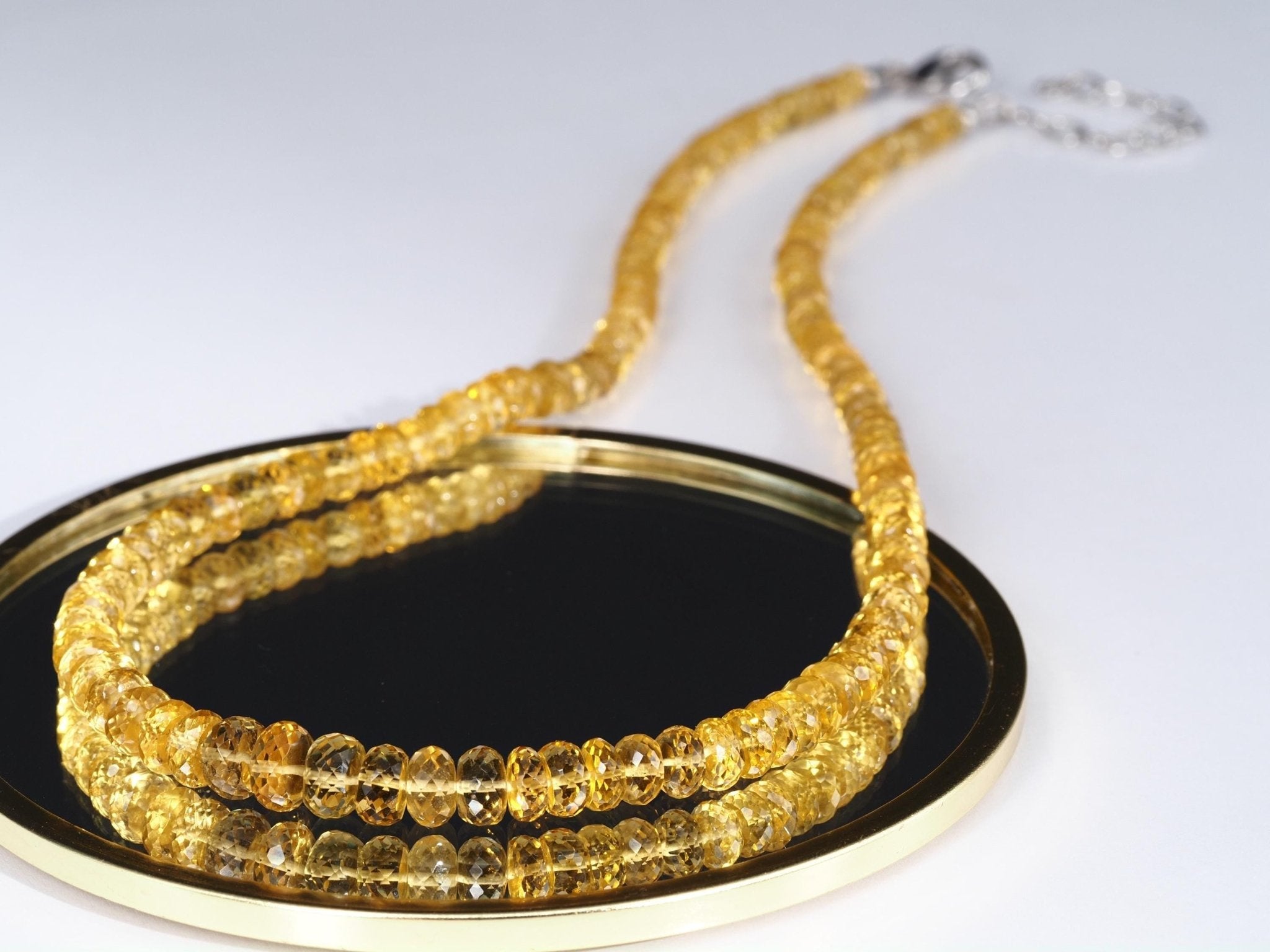 Heliodor Kette 100% Gold Beryll Edelsteinkette in bester Qualität