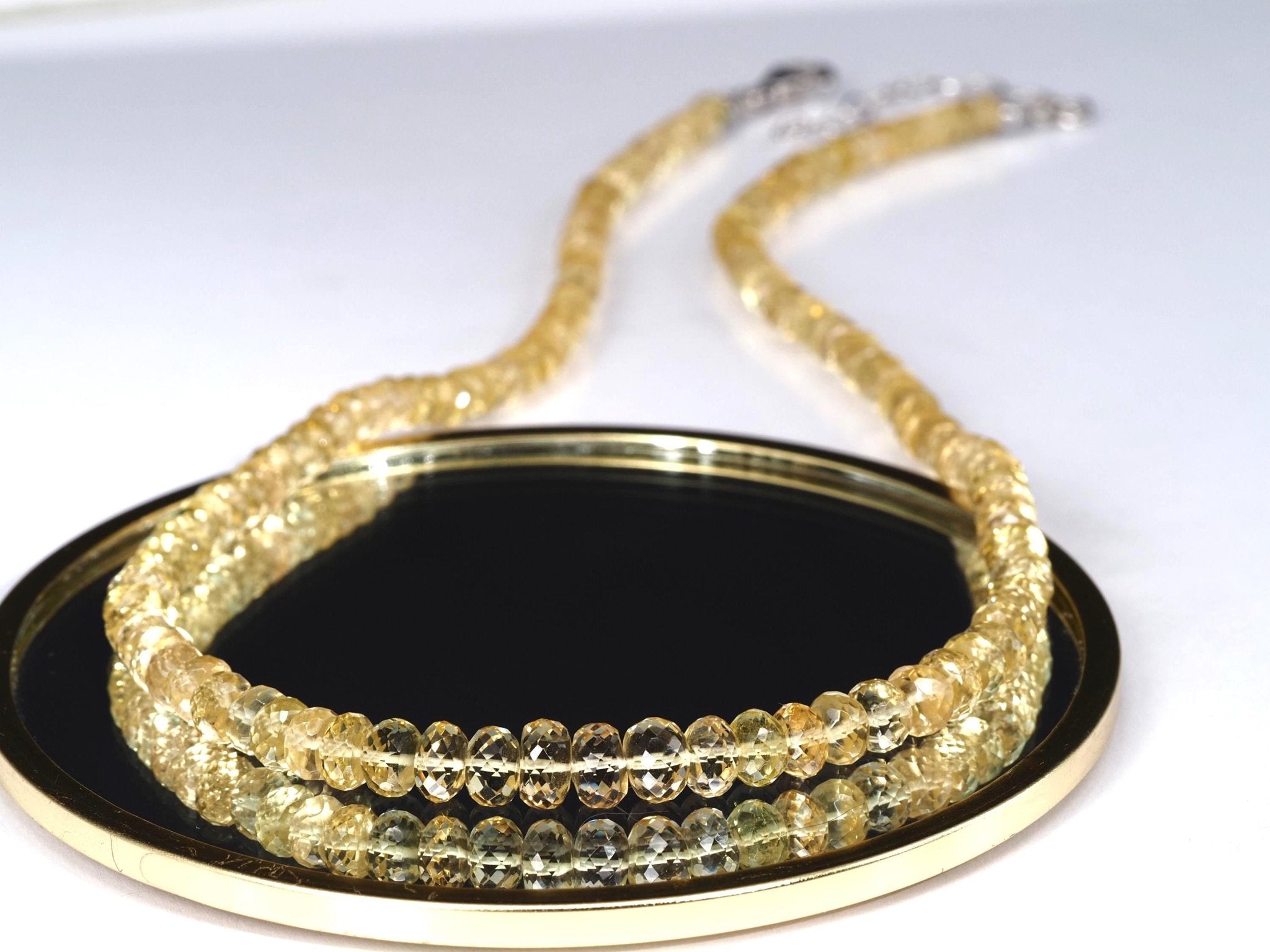 Heliodor Kette facettiert – Goldberyll Halskette mit 925 Silber