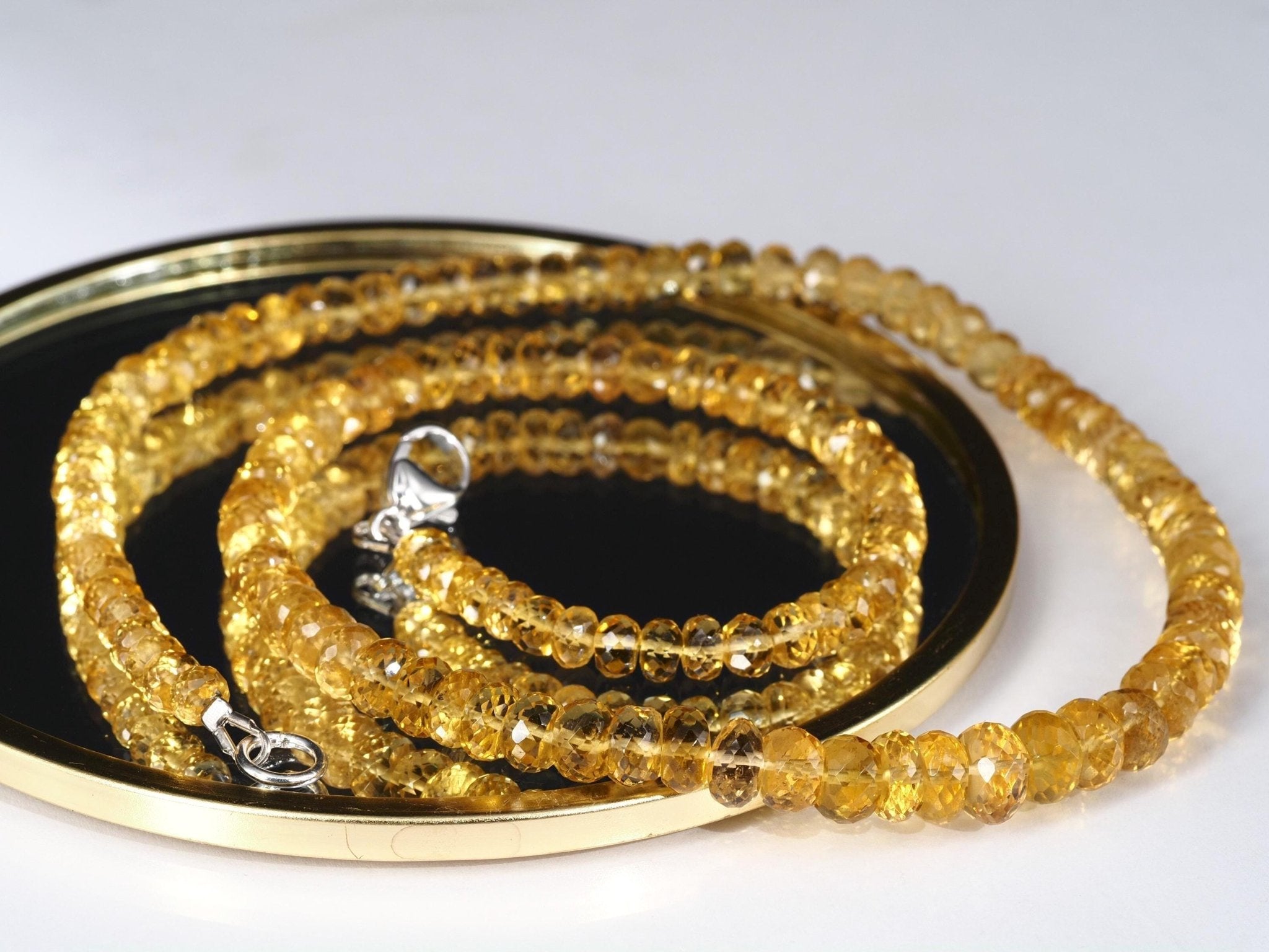 Heliodor Kette facettiert – natürlicher Goldberyll in Top Qualität