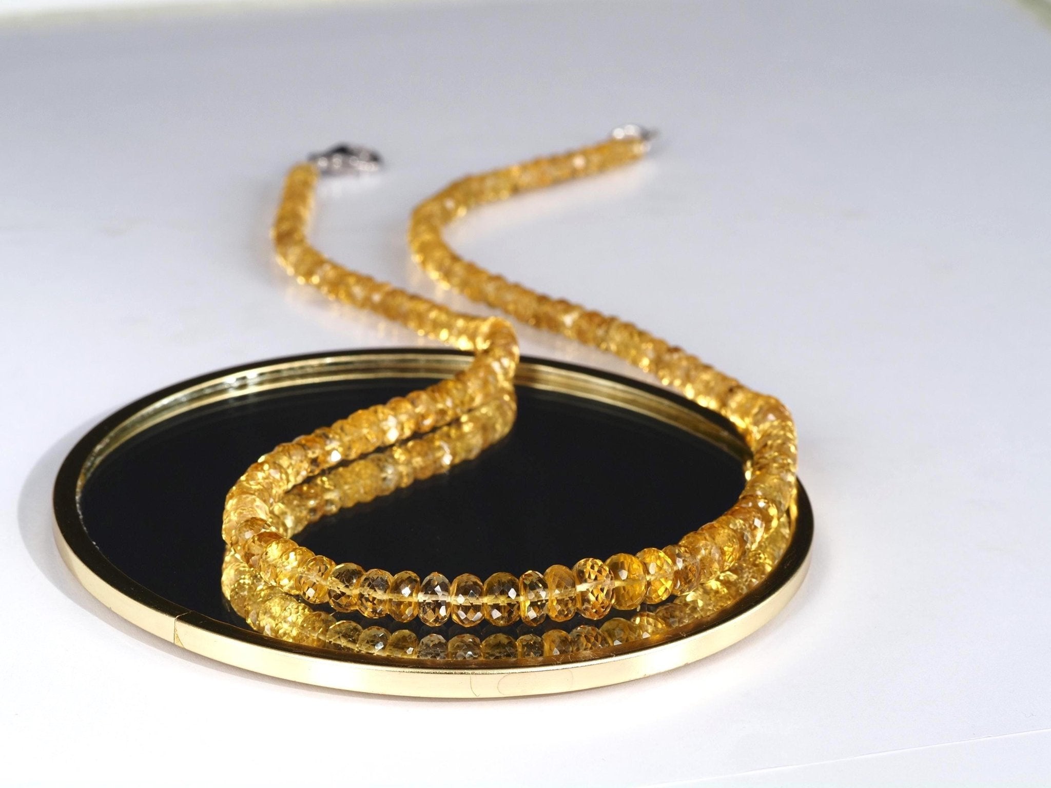 Heliodor Kette facettiert – natürlicher Goldberyll in Top Qualität