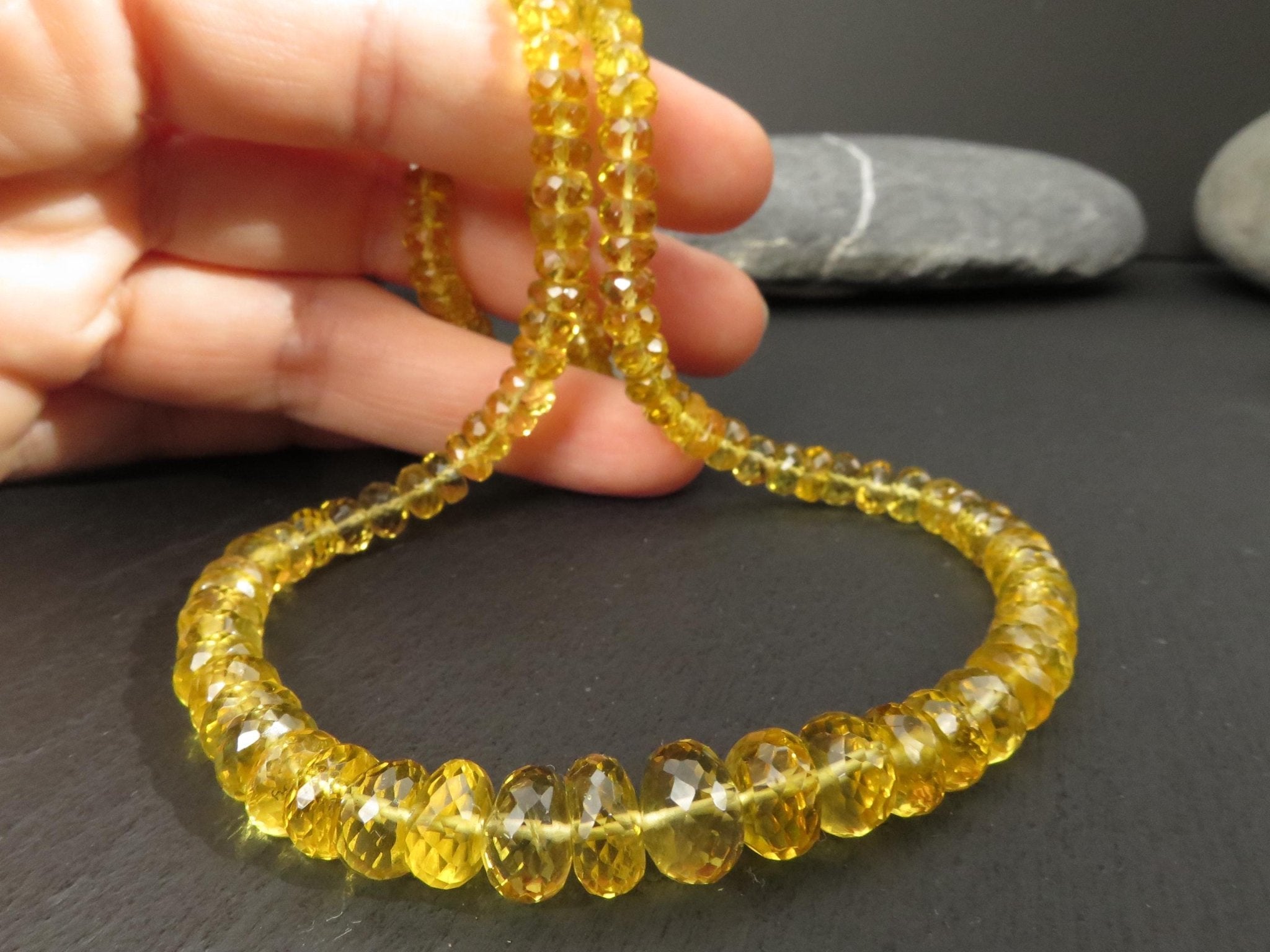 Heliodor Kette Gold Beryll 46cm gelbe Edelsteinkette