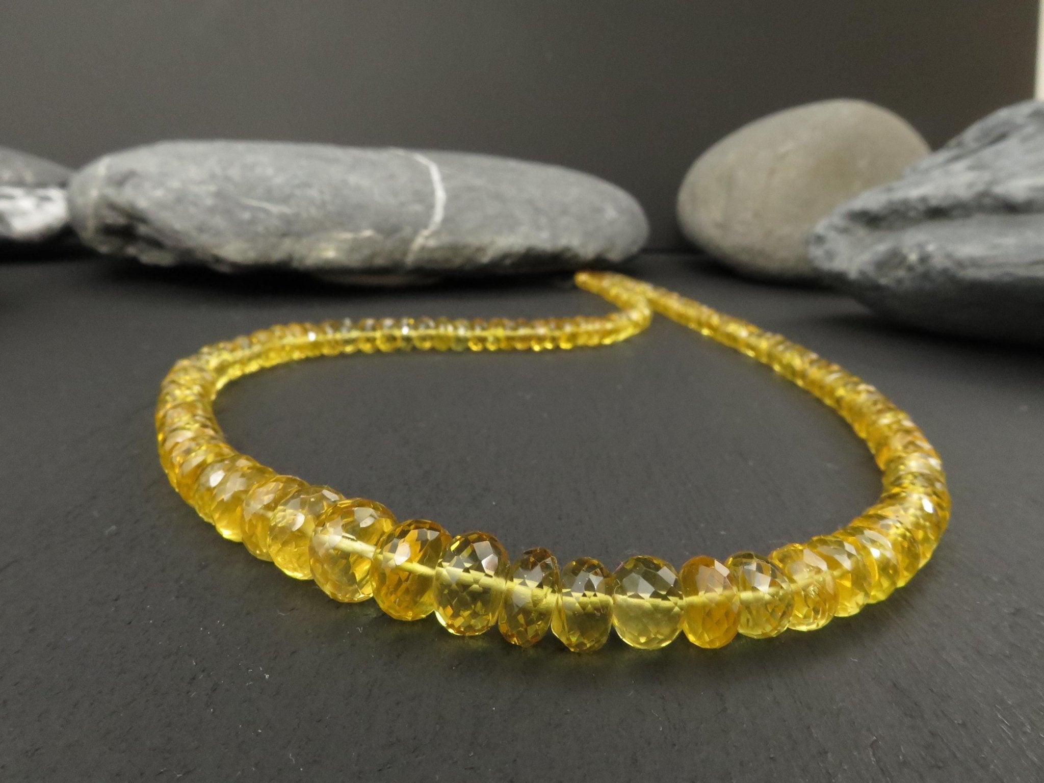 Heliodor Kette Gold Beryll 46cm gelbe Edelsteinkette