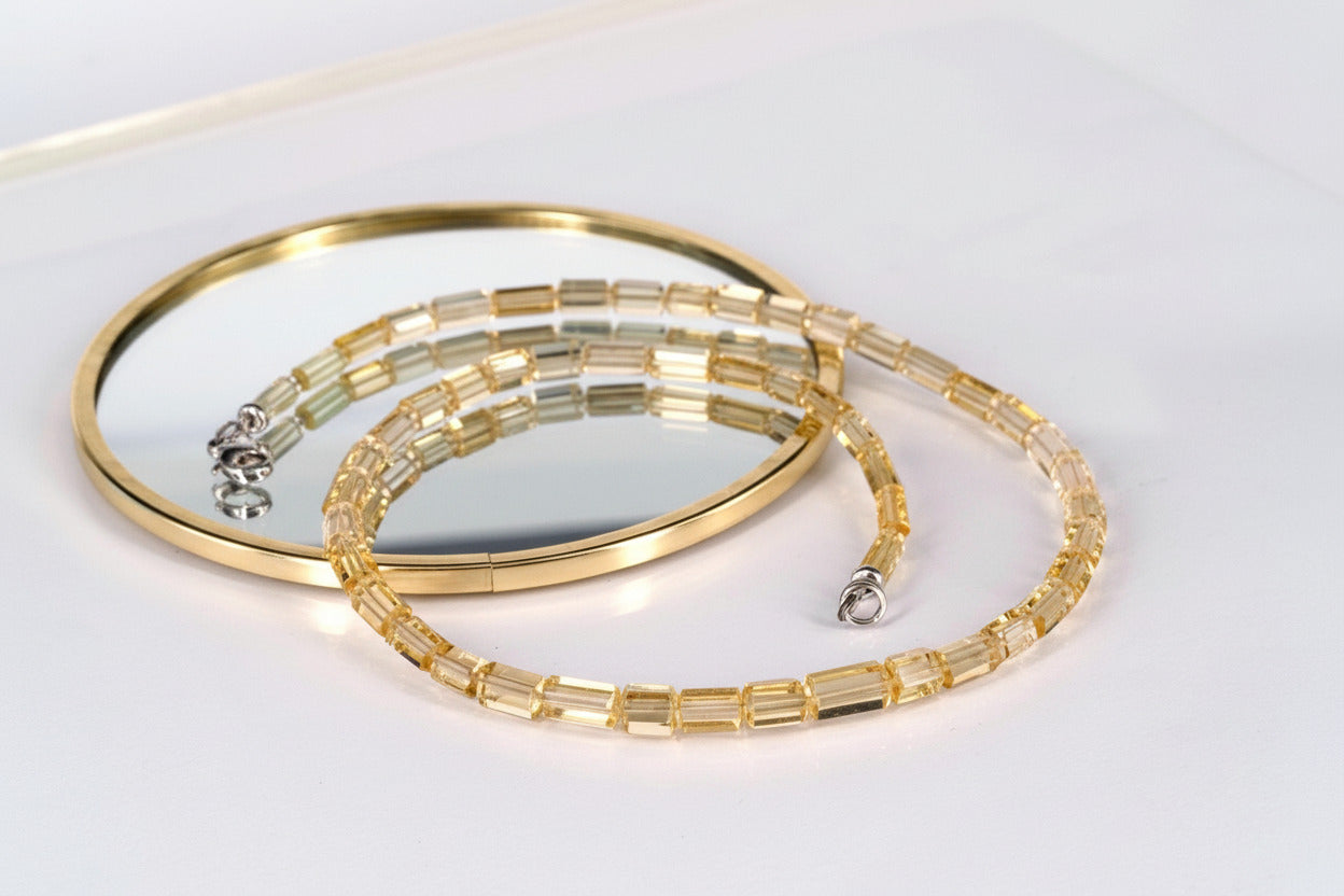 Heliodor Kette – natürliche Goldberyll Edelsteinkette