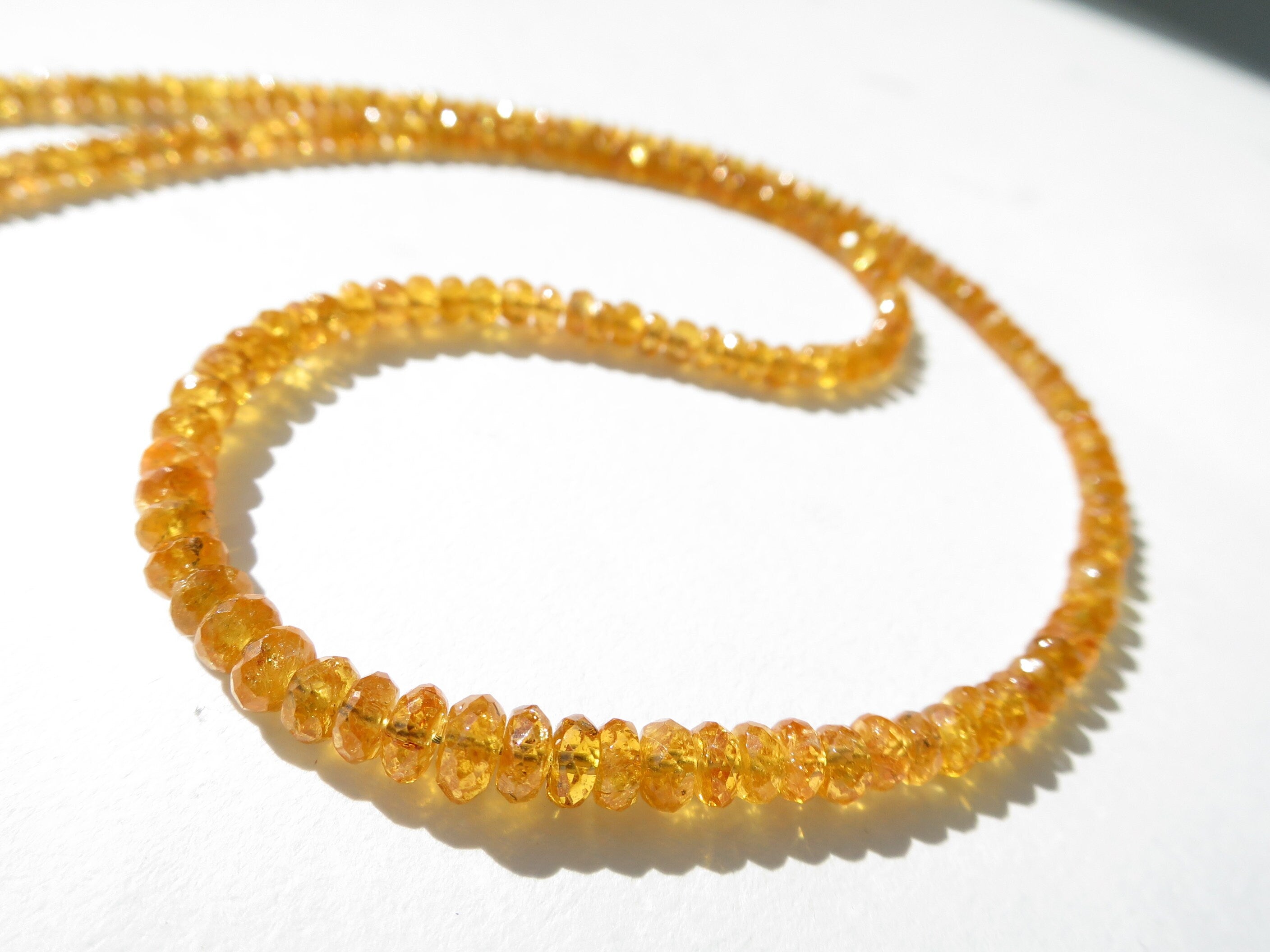 Mandarin Granat Kette orange Spessartin Edelstein Halskette