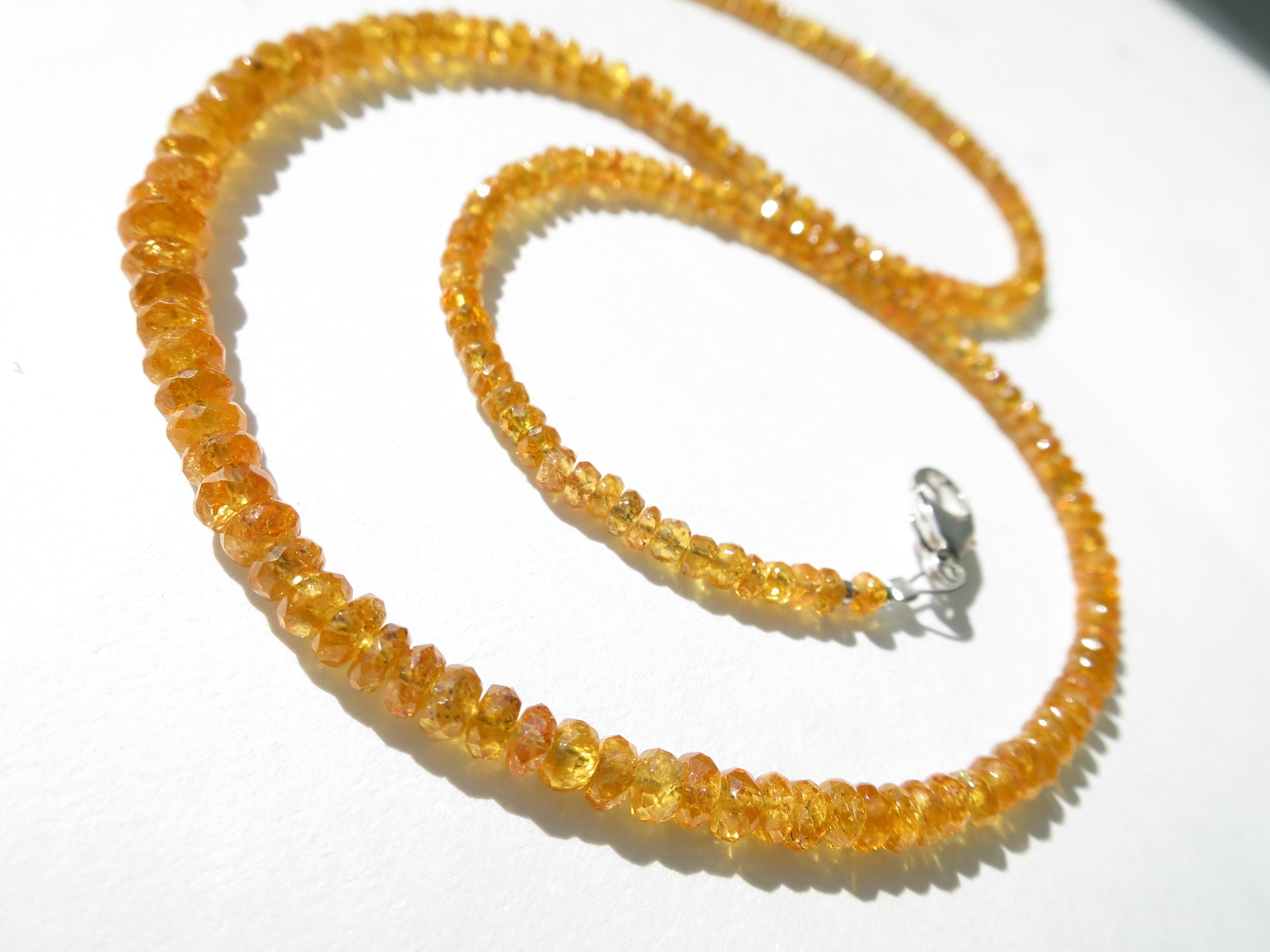 Mandarin Granat Kette orange Spessartin Edelstein Halskette