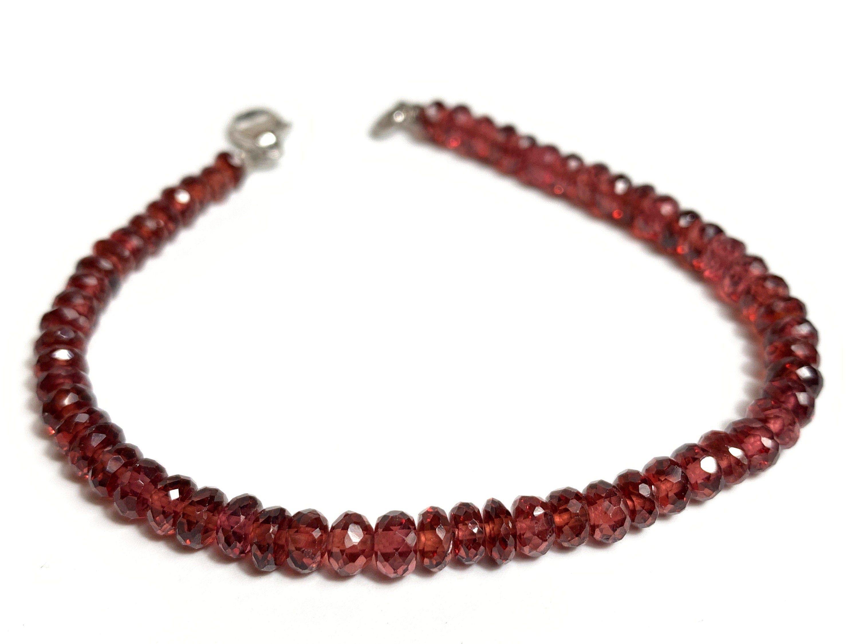 Rotes Granat Edelstein Armband facettiert