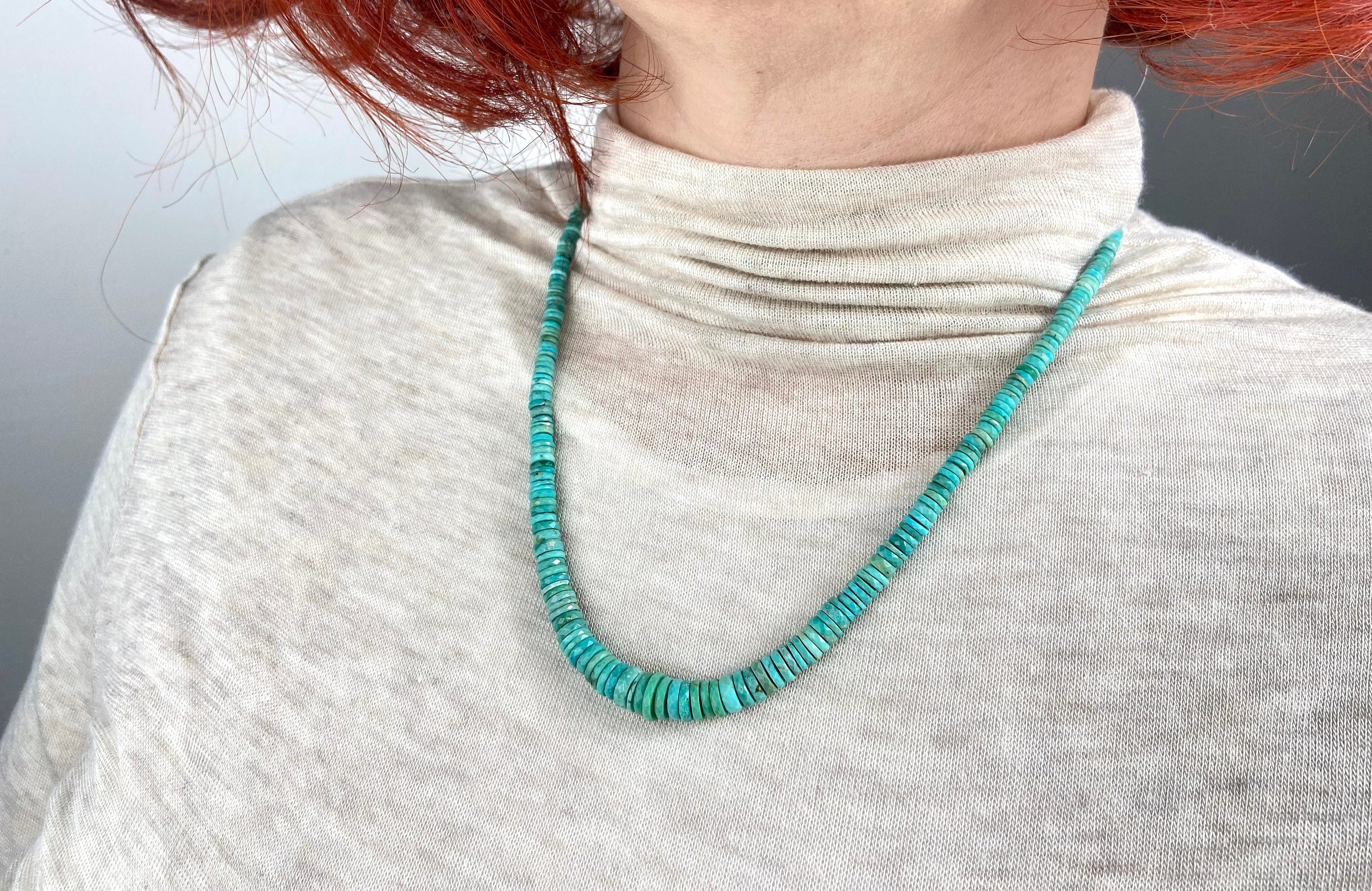 Arizona Türkis Kette aus natürlichem Türkis facettiert