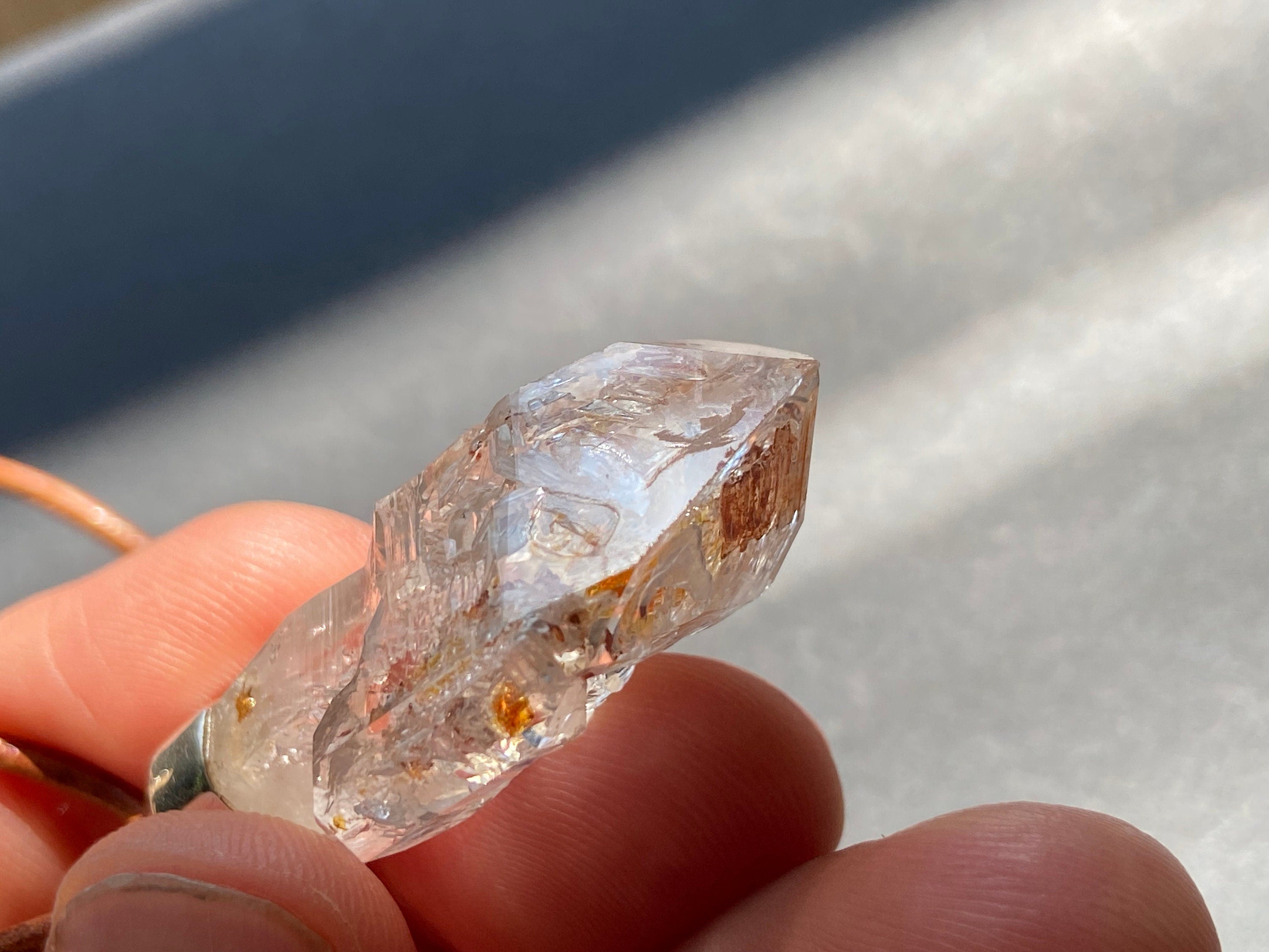 Firefly Petroleum Zepter Quarz Anhänger 925 Silber