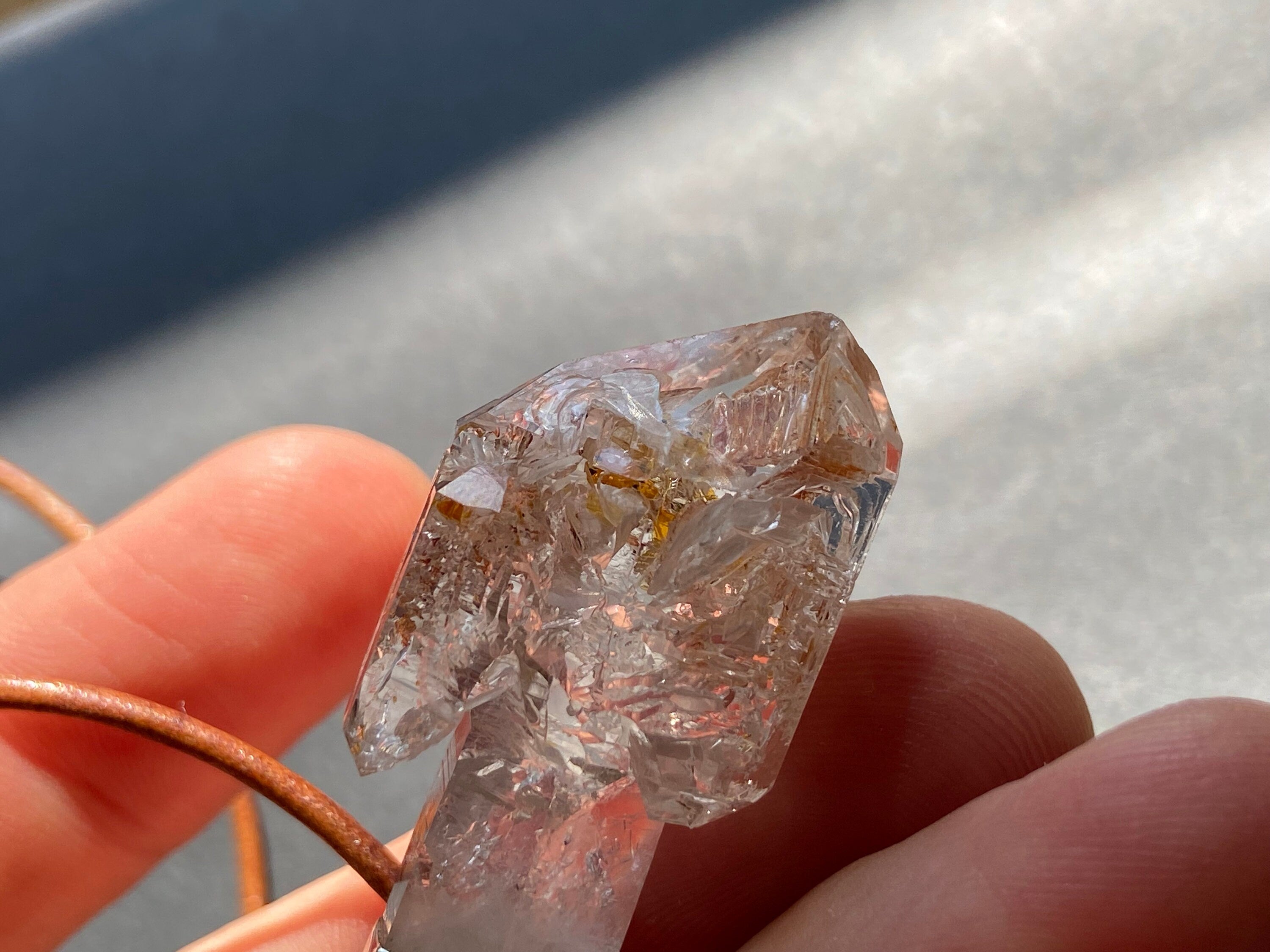 Firefly Petroleum Zepter Quarz Anhänger 925 Silber