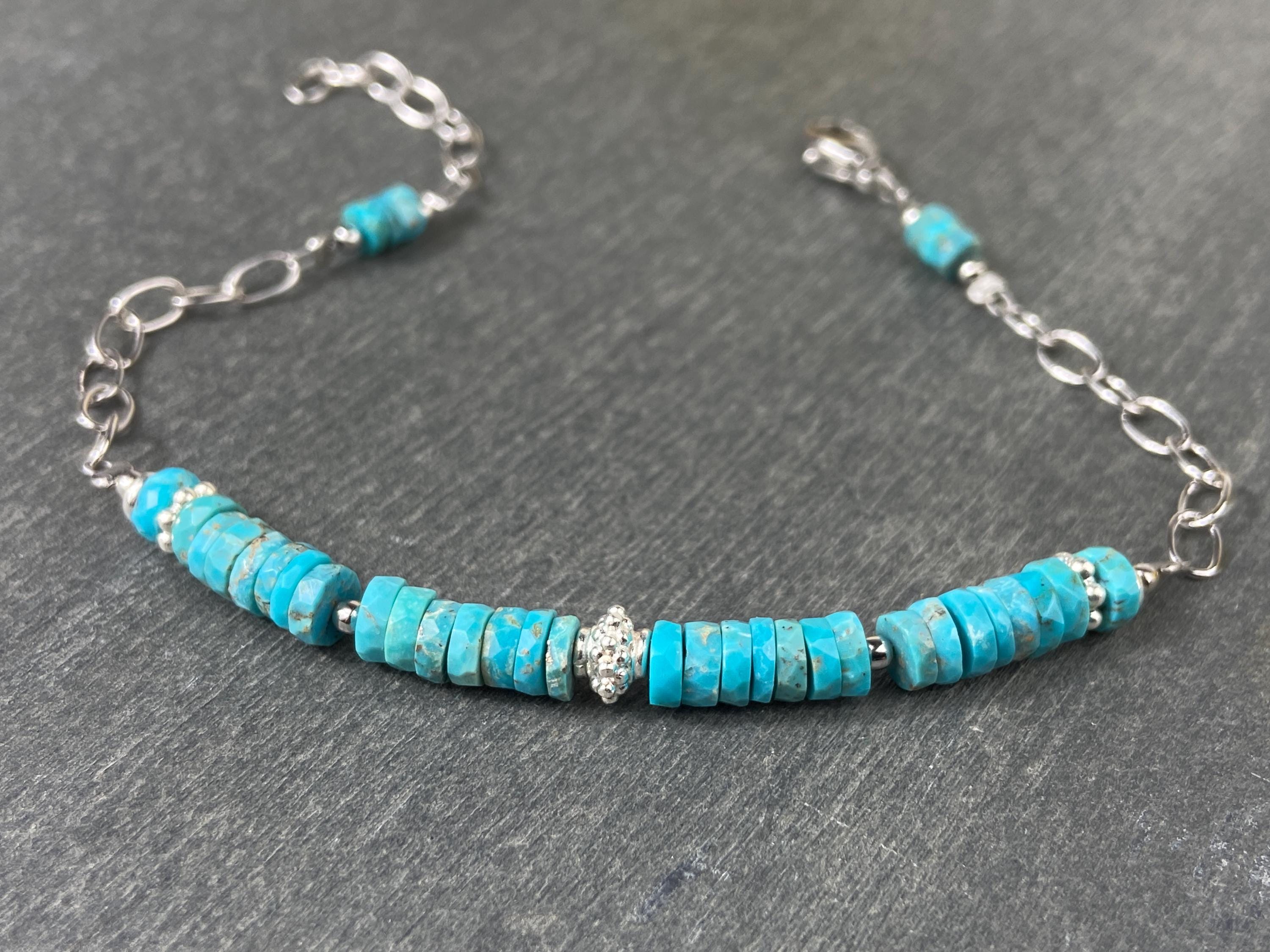 Arizona Türkis Armband natur Türkis Edelstein Armband Sterlingsilber Boho Armband Frauen