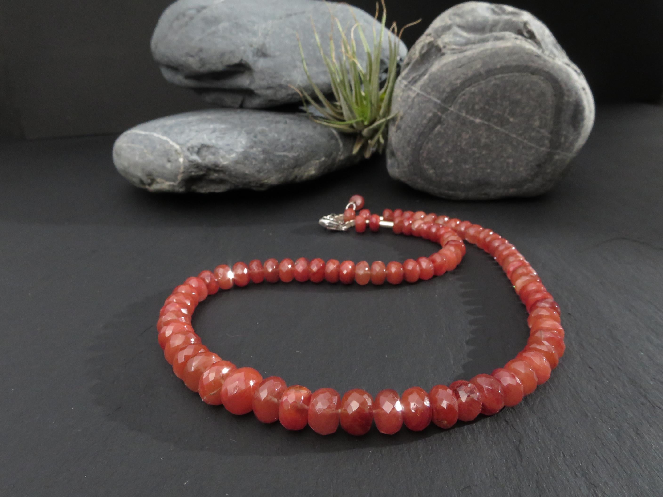 Andesin Kette mit Silber Verschluss Edelstein Rarität