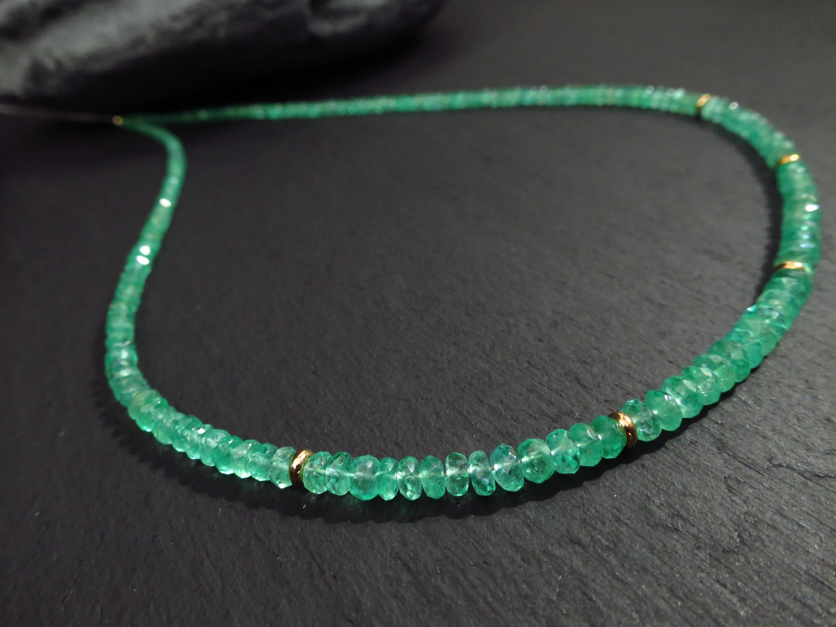 Smaragd Kette Kolumbien 9 Karat Gold Verschluss