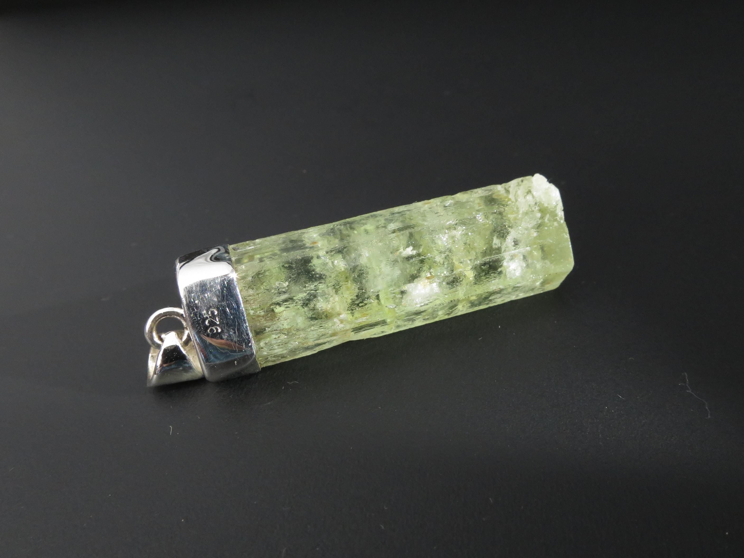 Heliodor Kristall Anhänger Beryll aus Brasilien Silber