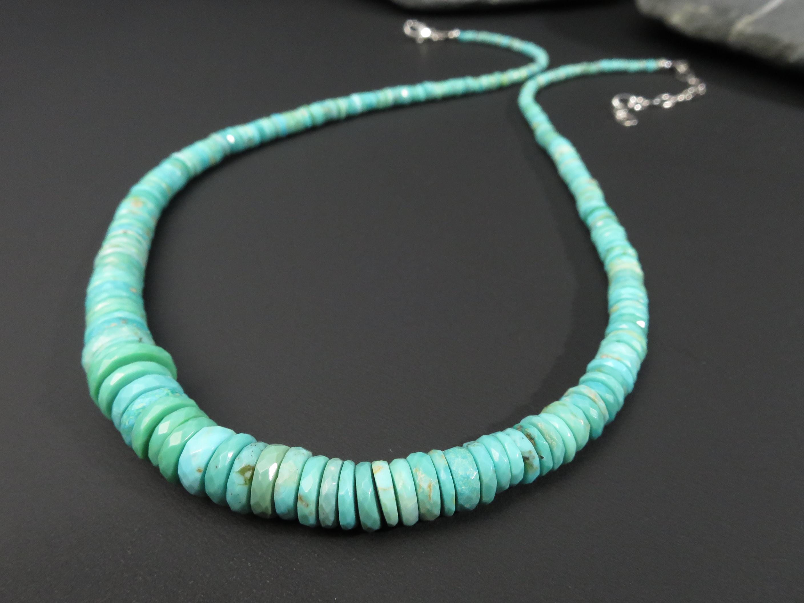 Arizona Türkis Kette aus natürlichem Türkis facettiert