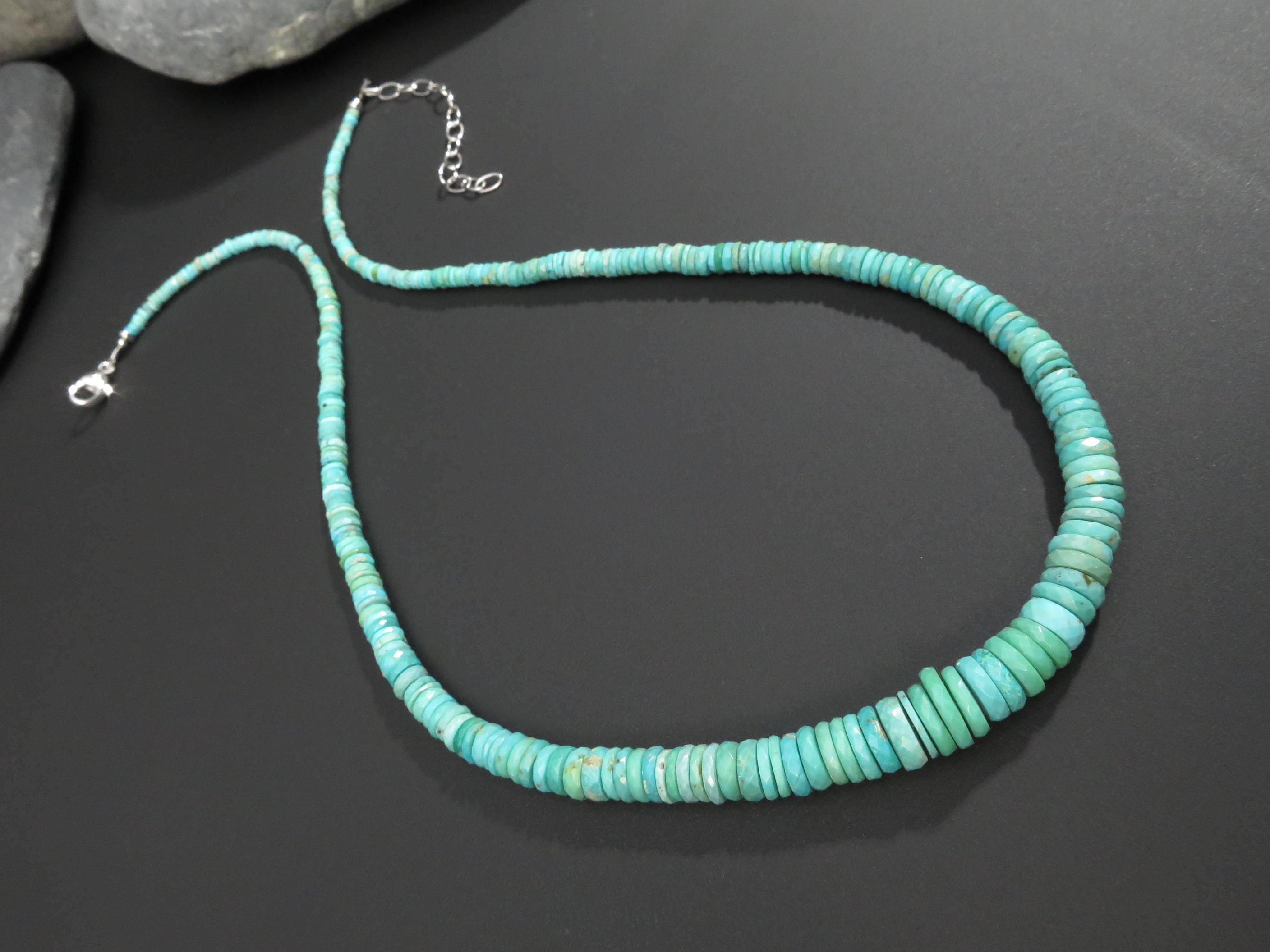 Arizona Türkis Kette aus natürlichem Türkis facettiert