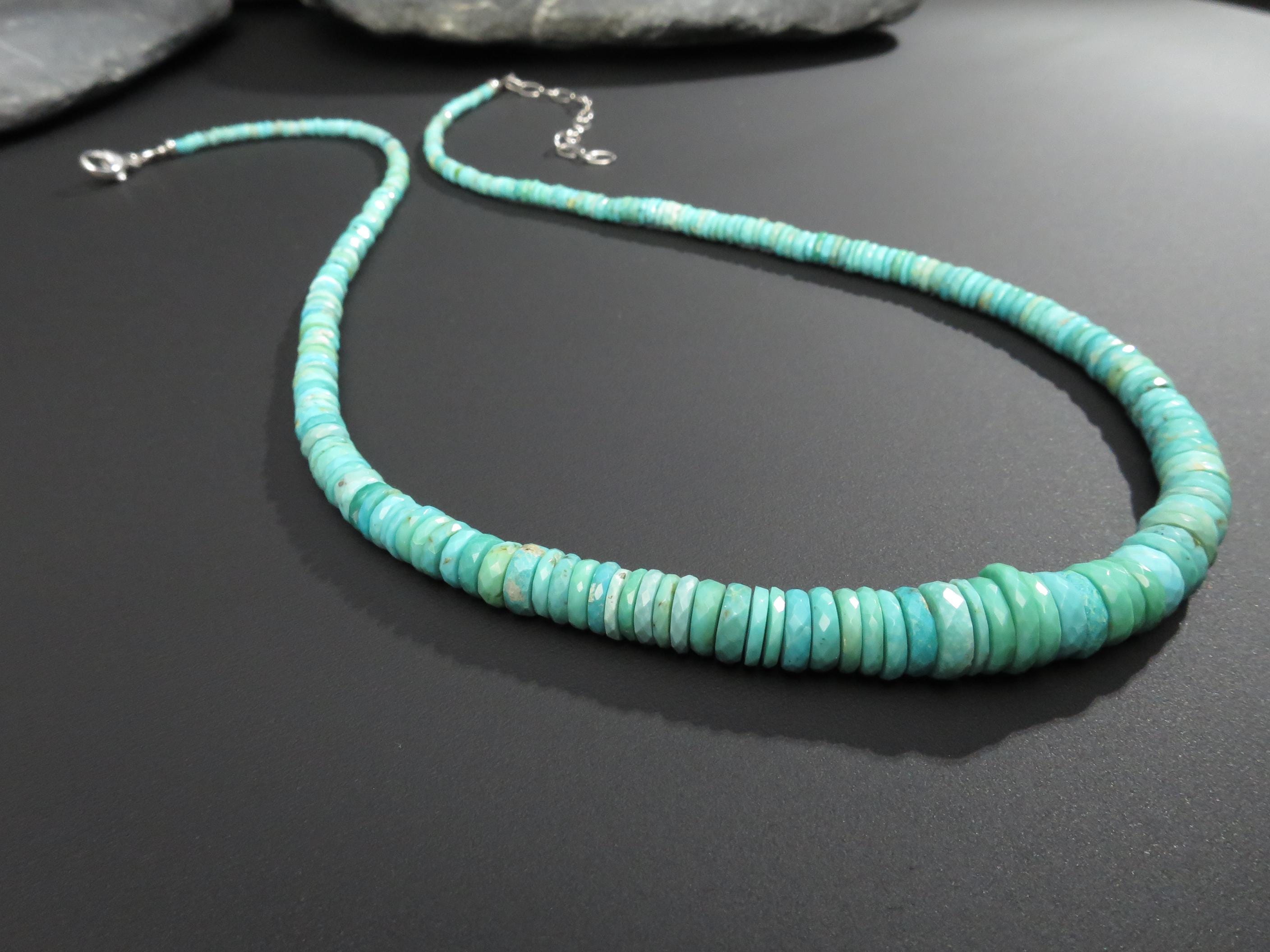 Arizona Türkis Kette aus natürlichem Türkis facettiert