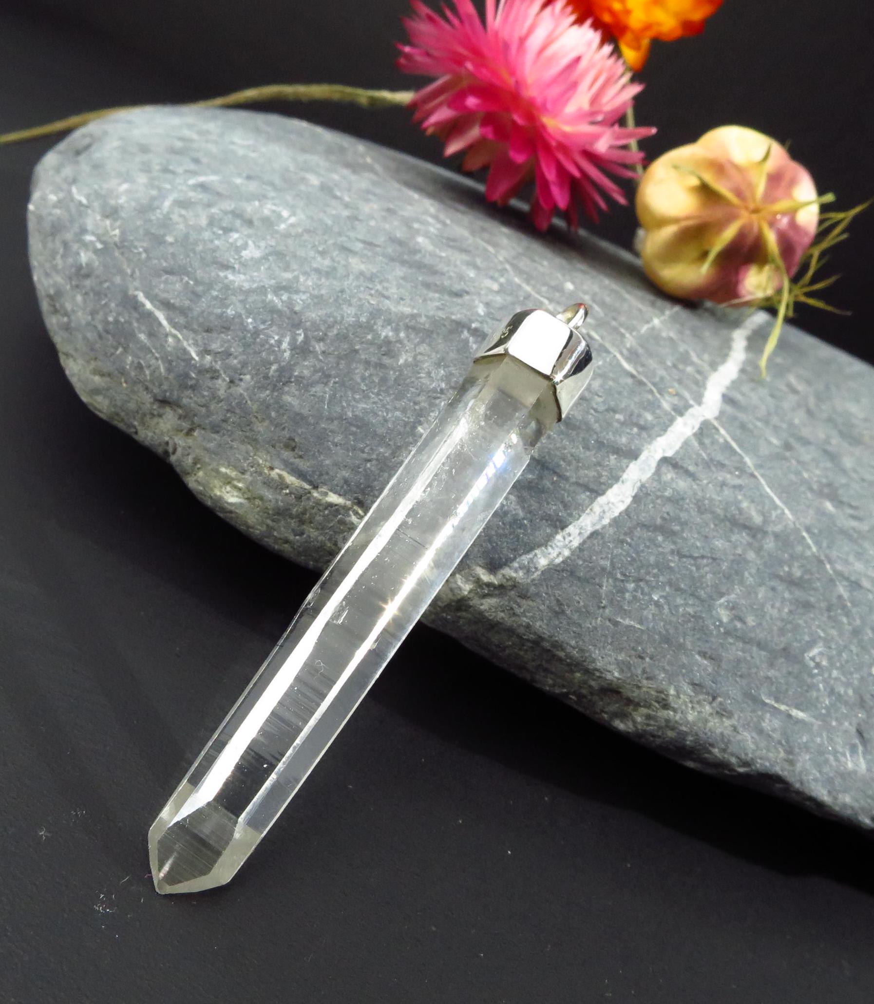 Lemurien Anhänger Kristall Penas Blancas Anhänger Laser Kolumbien Bergkristall Edelstein Silber Bergkristall Seed Quarz Anhänger klar