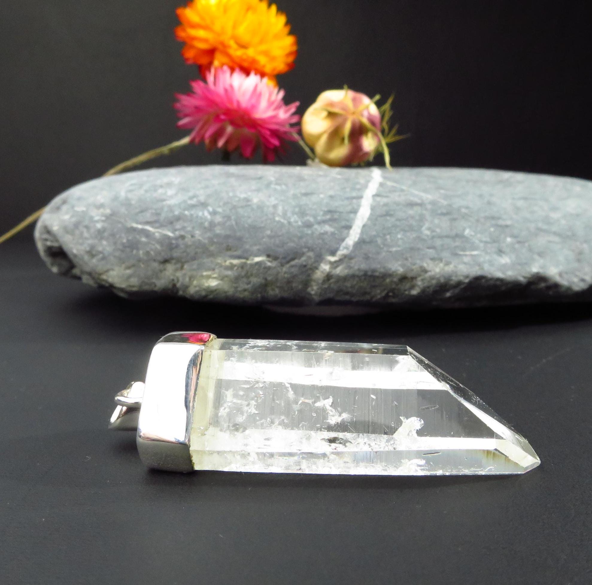 Lemurien Anhänger Kristall Penas Blancas Anhänger Laser Kolumbien Bergkristall Edelstein Silber Bergkristall Seed Quarz Anhänger klar