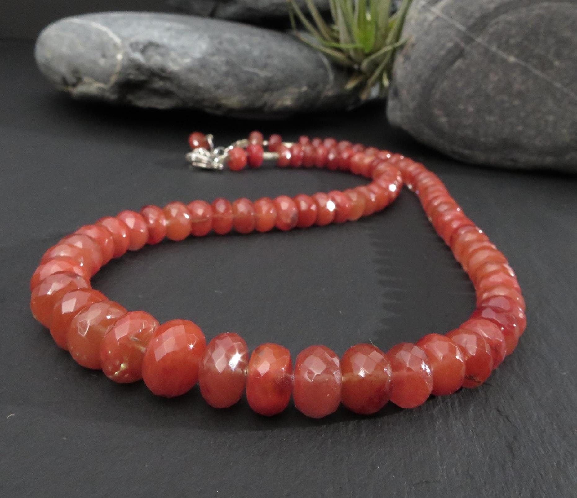 Andesin Kette Silber Andesin Rarität Edelstein orange CollierAndesin Silber Natur Andesin Anden Südamerika Unikat Halskette Andesin