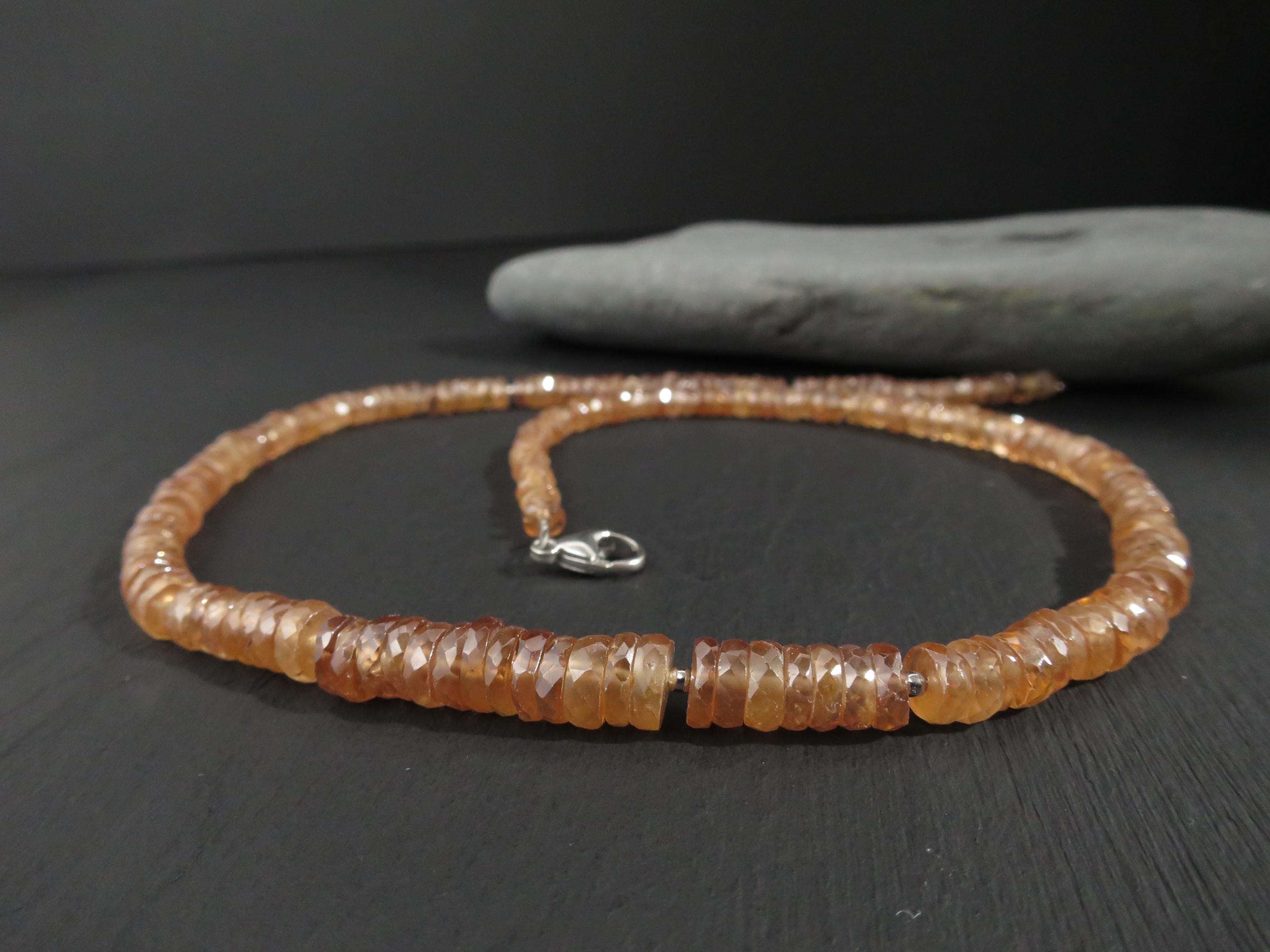 echte Zirkon Kette champagnerfarben Natur Edelstein