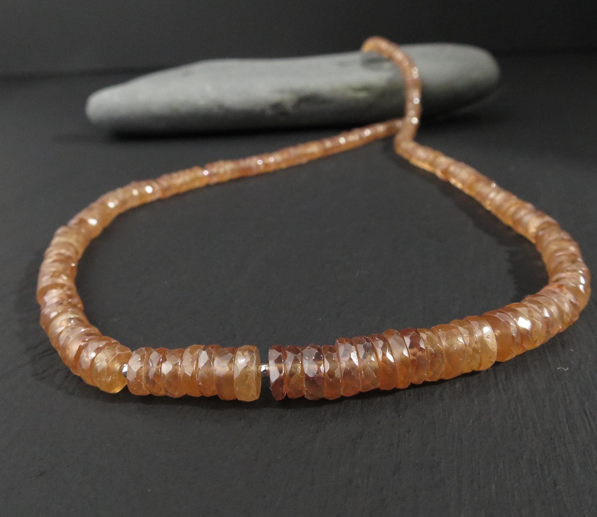 Zirkon Kette Silber echte Zirkon champagner Collier Natur Edelstein unbehandelt Zirkon Halskette Silber Rarität