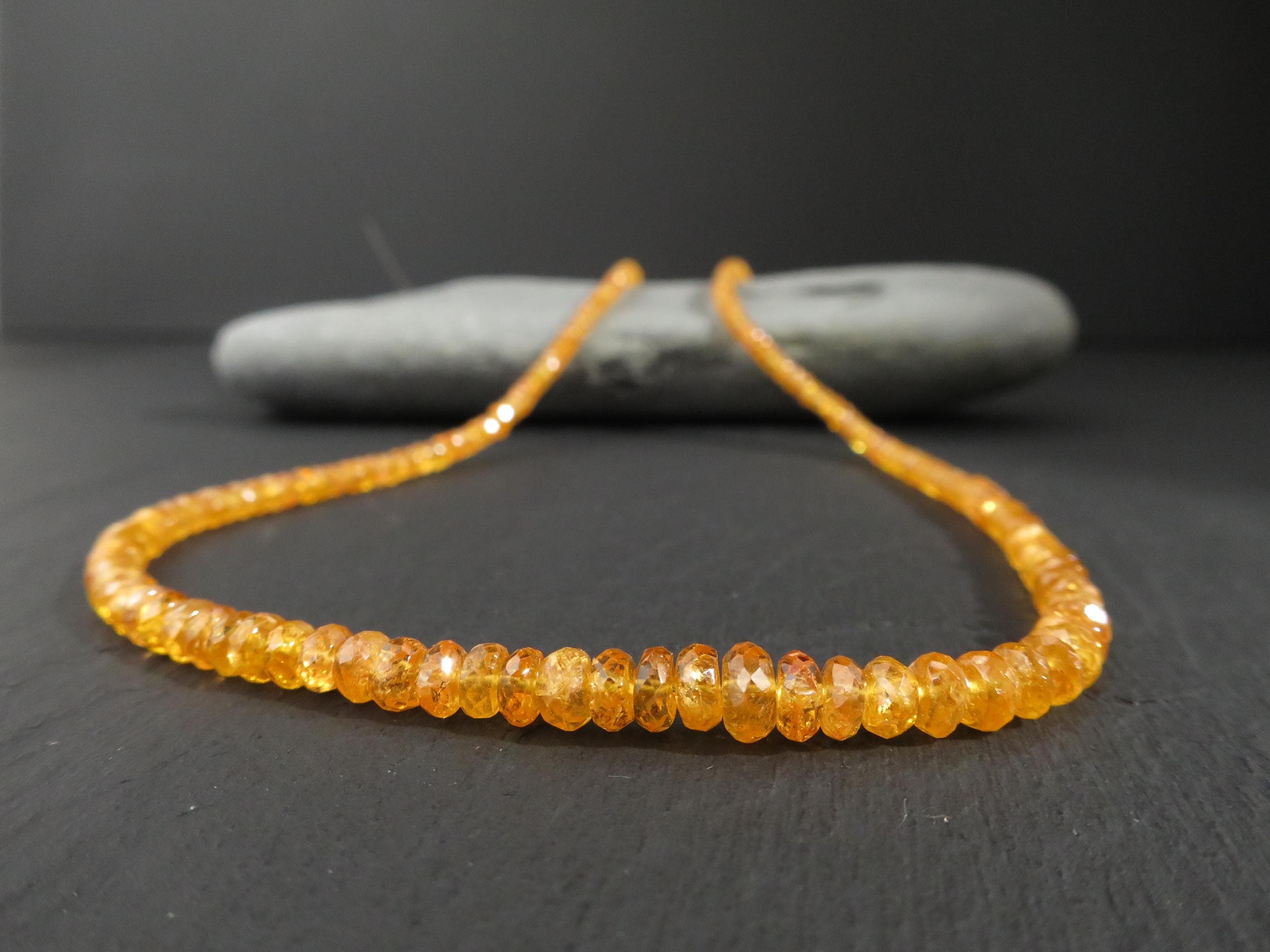 Mandarin Granat Kette orange Spessartin Edelstein Halskette