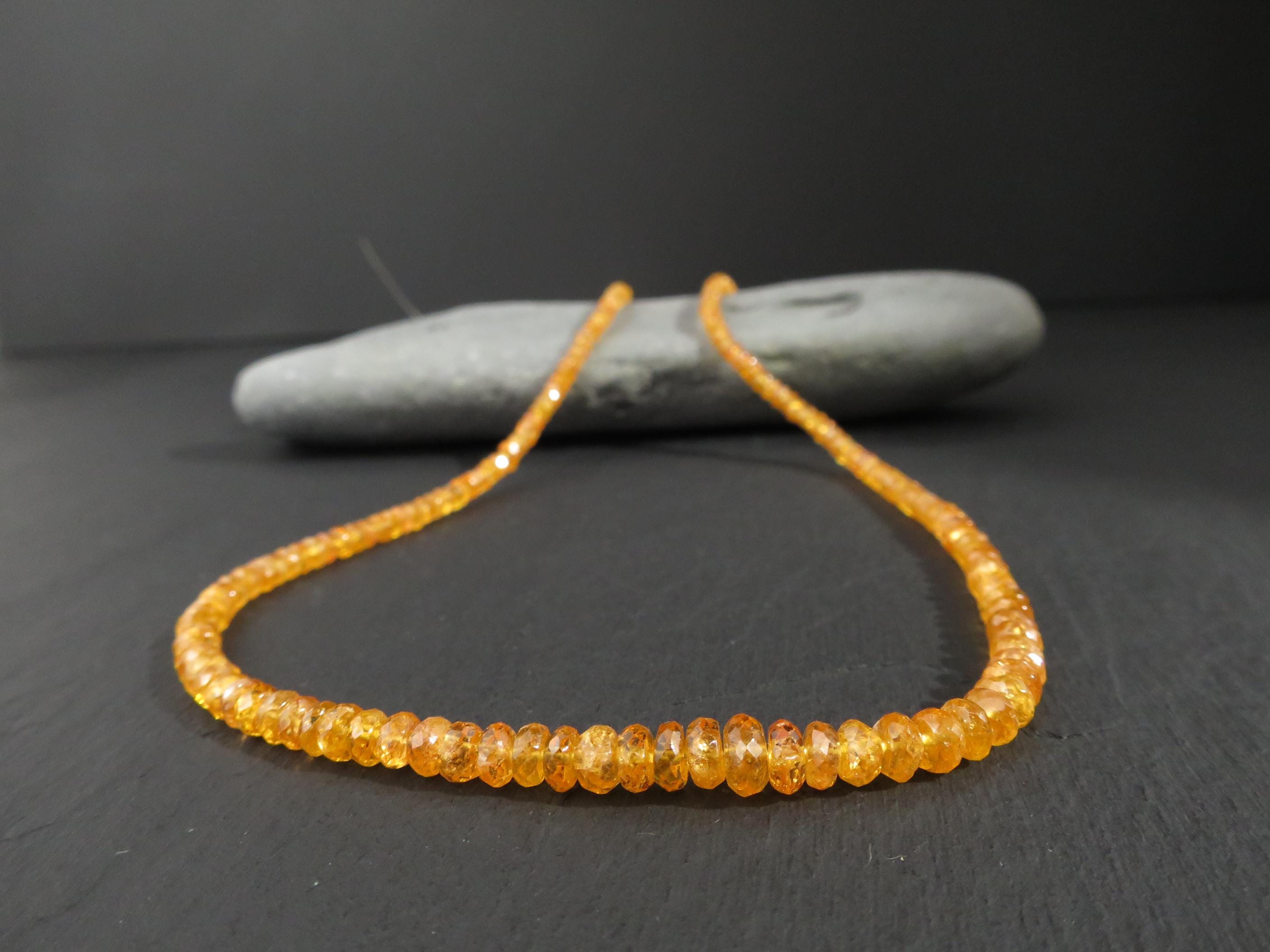 Mandarin Granat Kette orange Spessartin Edelstein Halskette