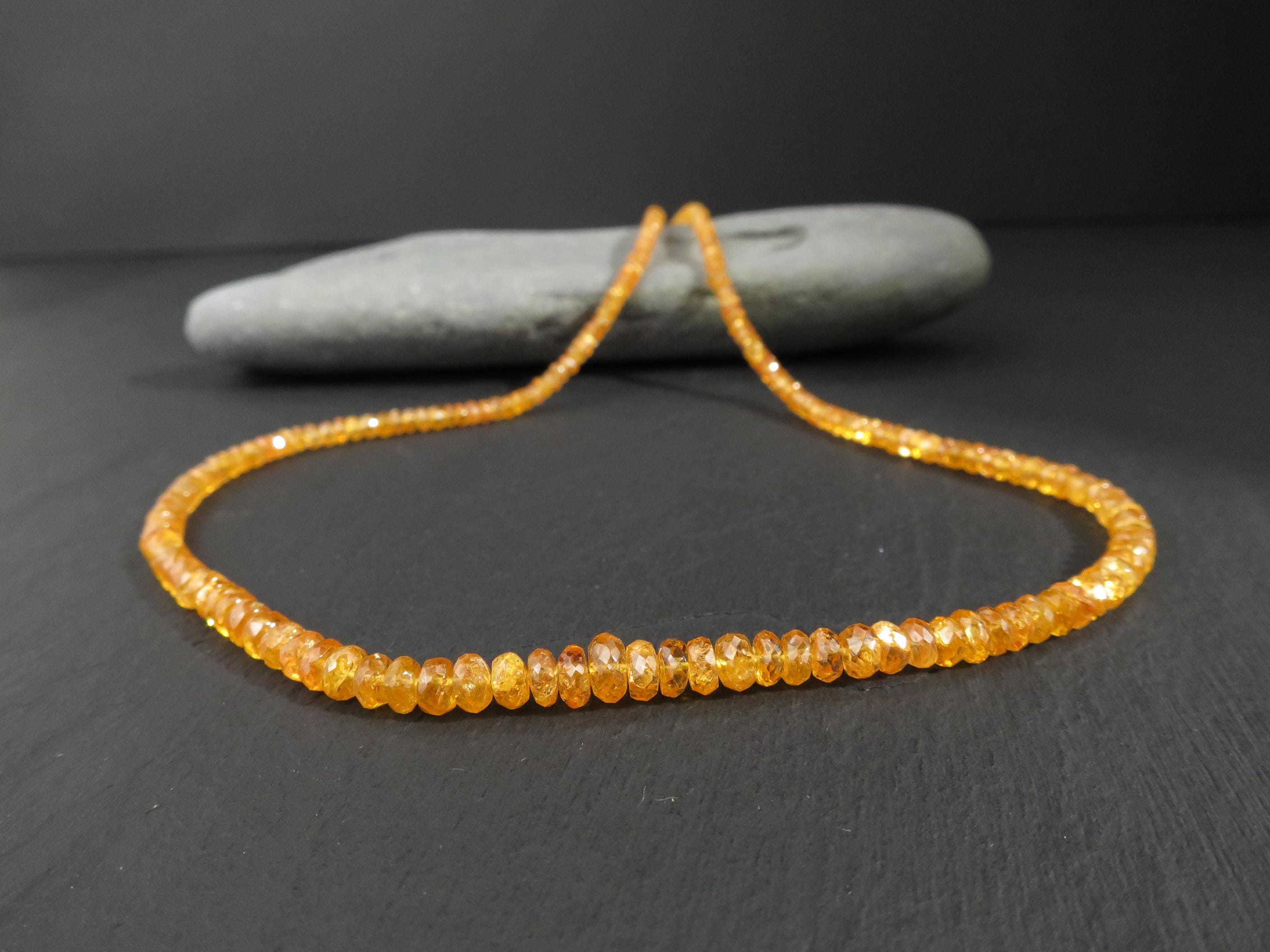 Mandarin Granat Kette orange Spessartin Edelstein Halskette