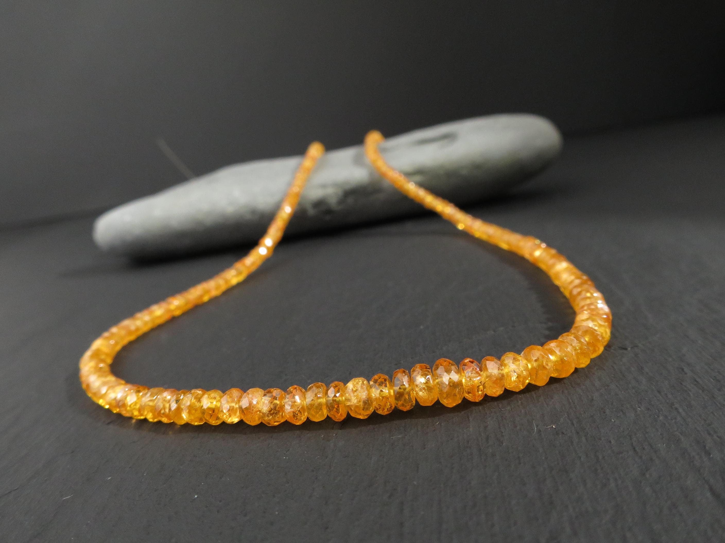 Mandarin Granat Kette orange Spessartin Collier Granat feurig Edelstein Halskette Mandaringranat Silber intensive Farbe Natur Kette Granat