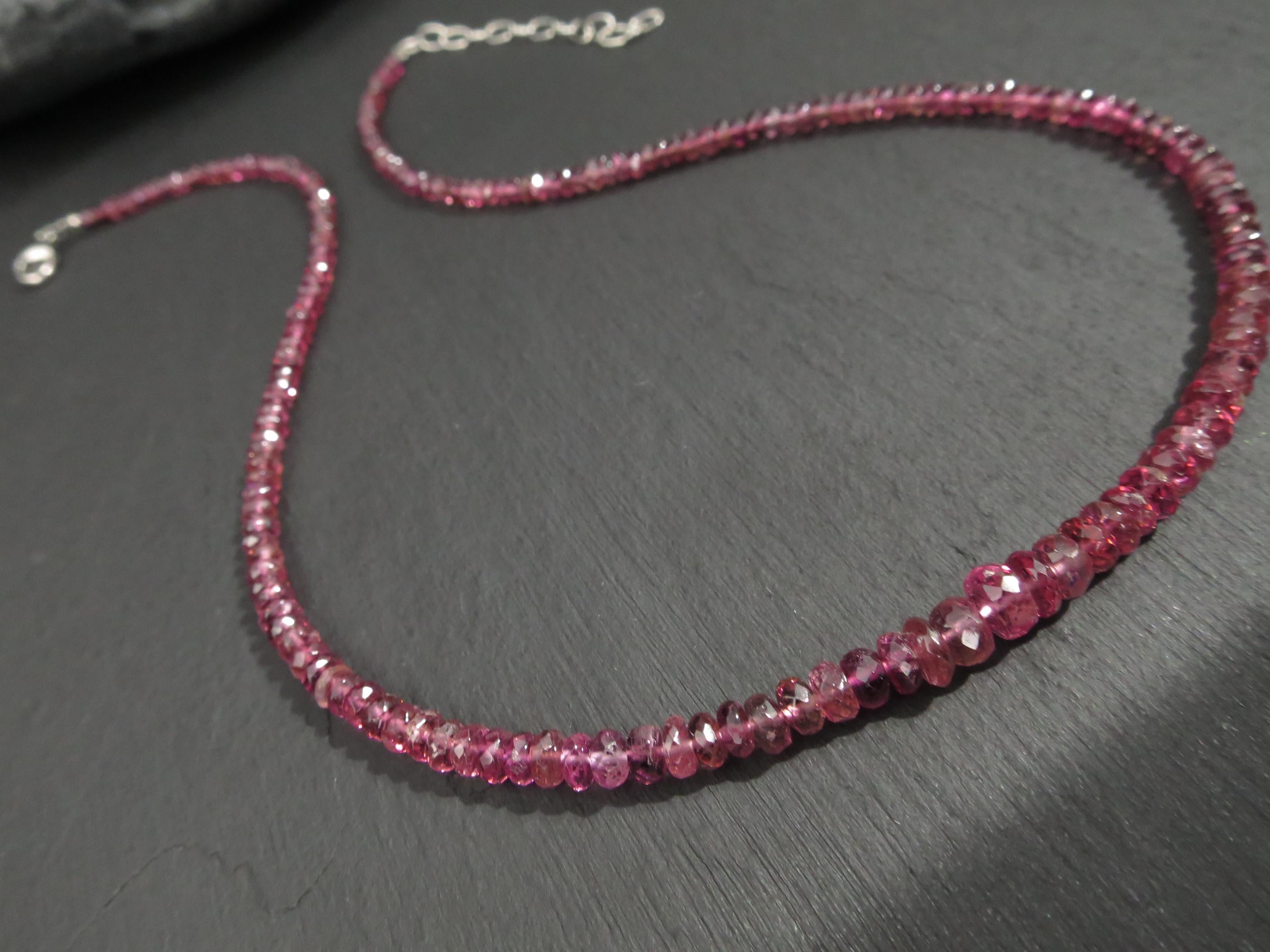 Pink Turmalin Kette facettiert echte Rubellit Turmalin Edelstein Halskette Geschenk Geburtstag lebendige rosa Edelstein Halskette