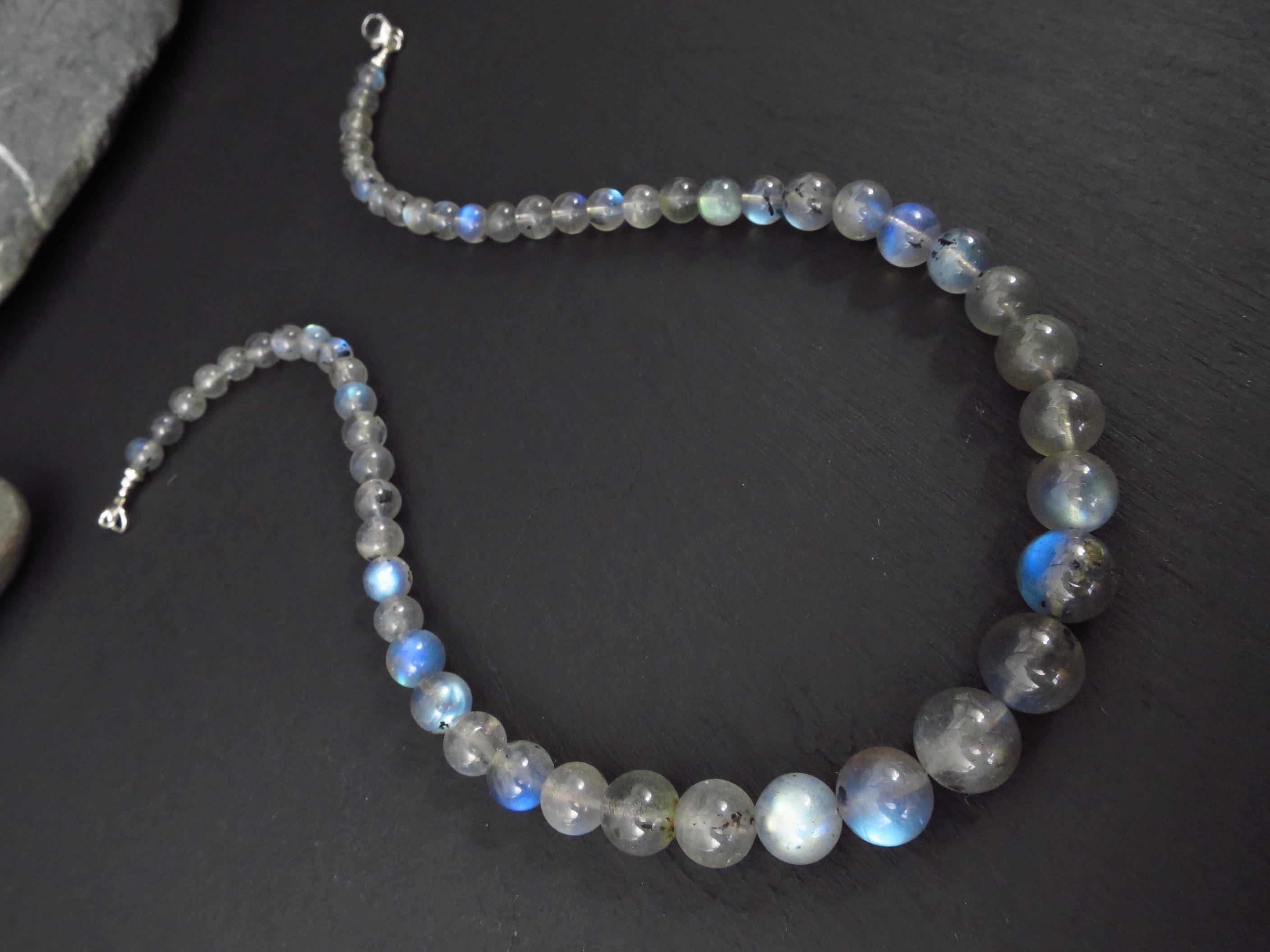 Labradorit Kette 48cm Edelstein Kugelkette