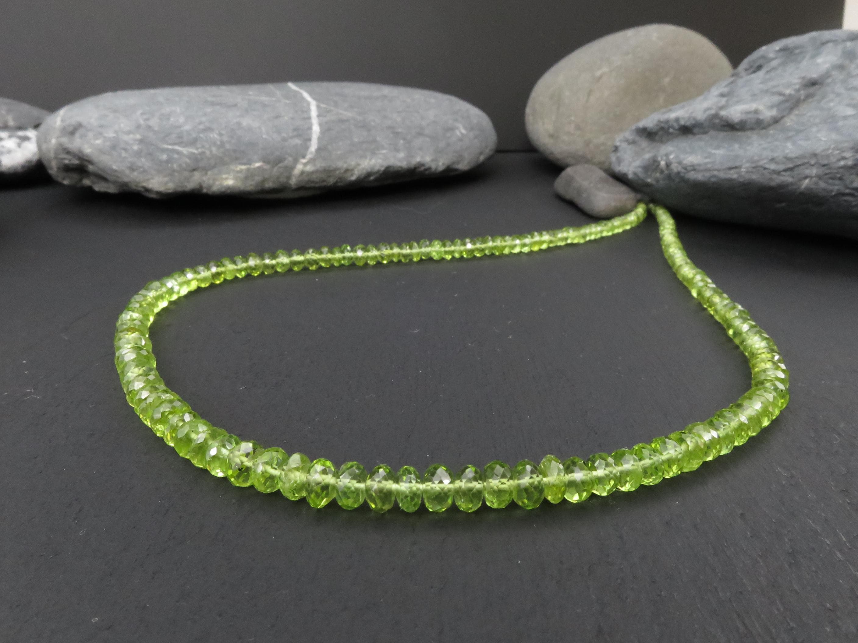 Peridot Kette grün 46cm Edelsteinkette Sterling Silber
