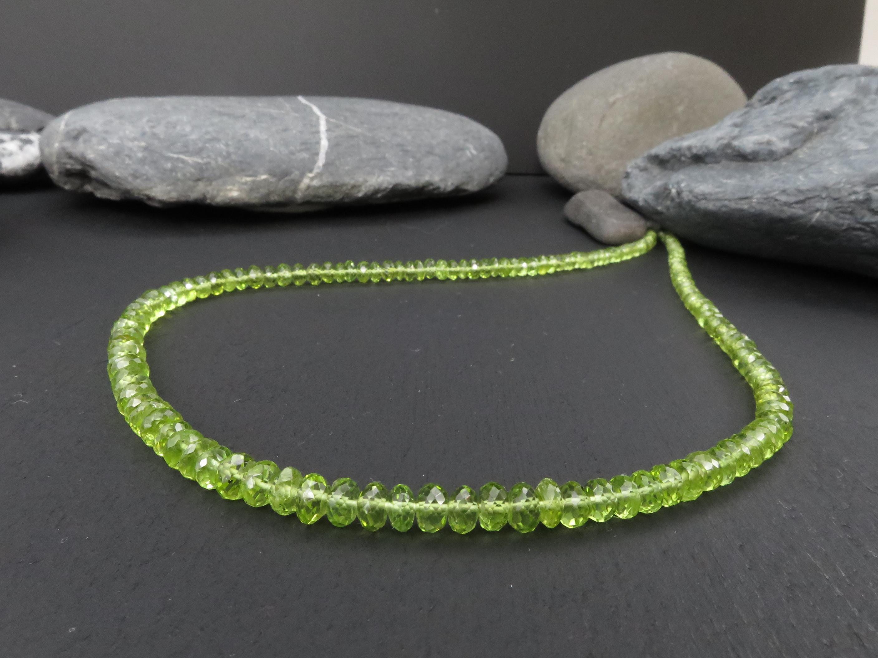 Peridot Kette grün 46cm Edelsteinkette Sterling Silber