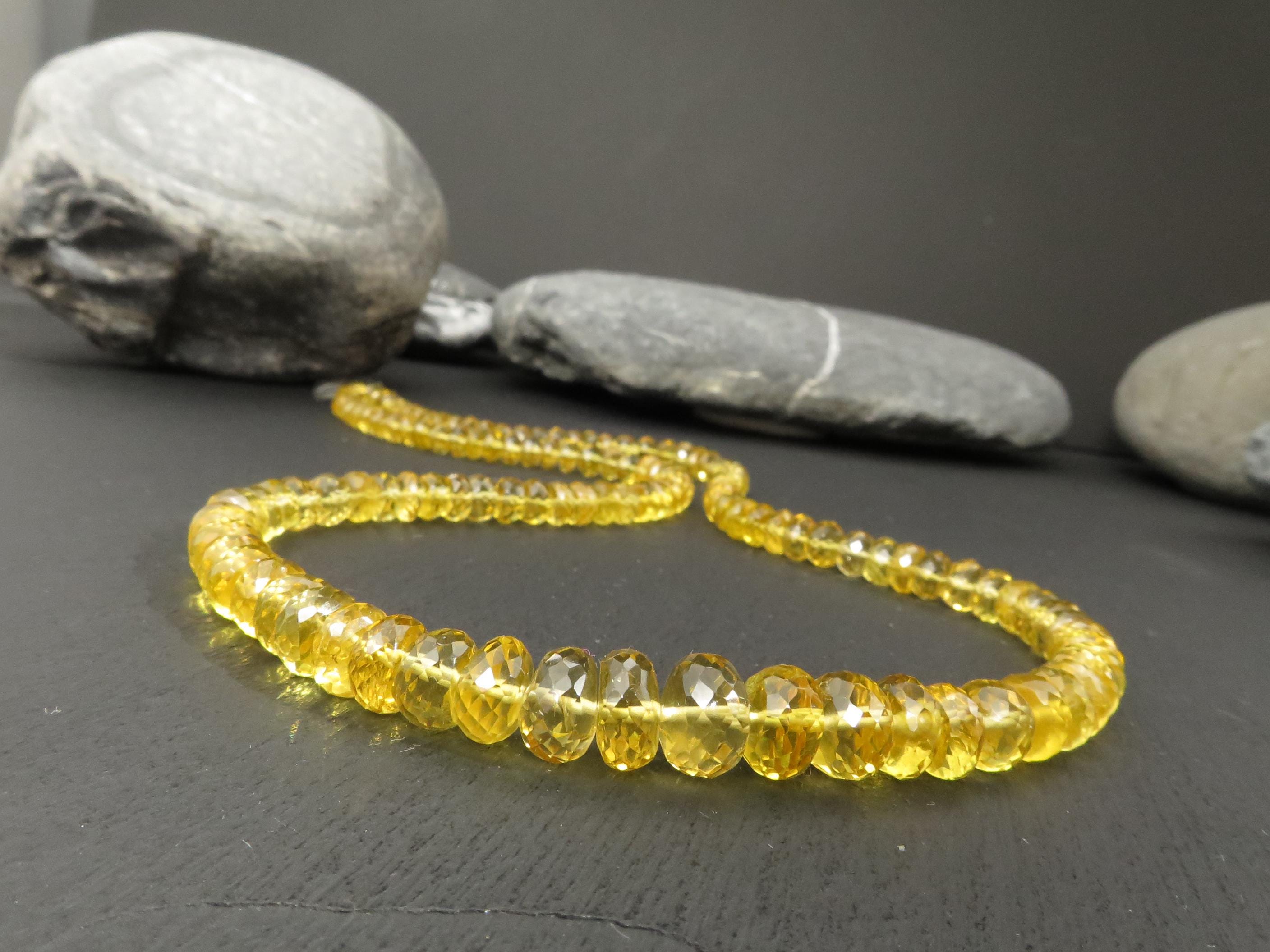 Heliodor Kette Gold Beryll 114ct Beryll Edelsteinkette