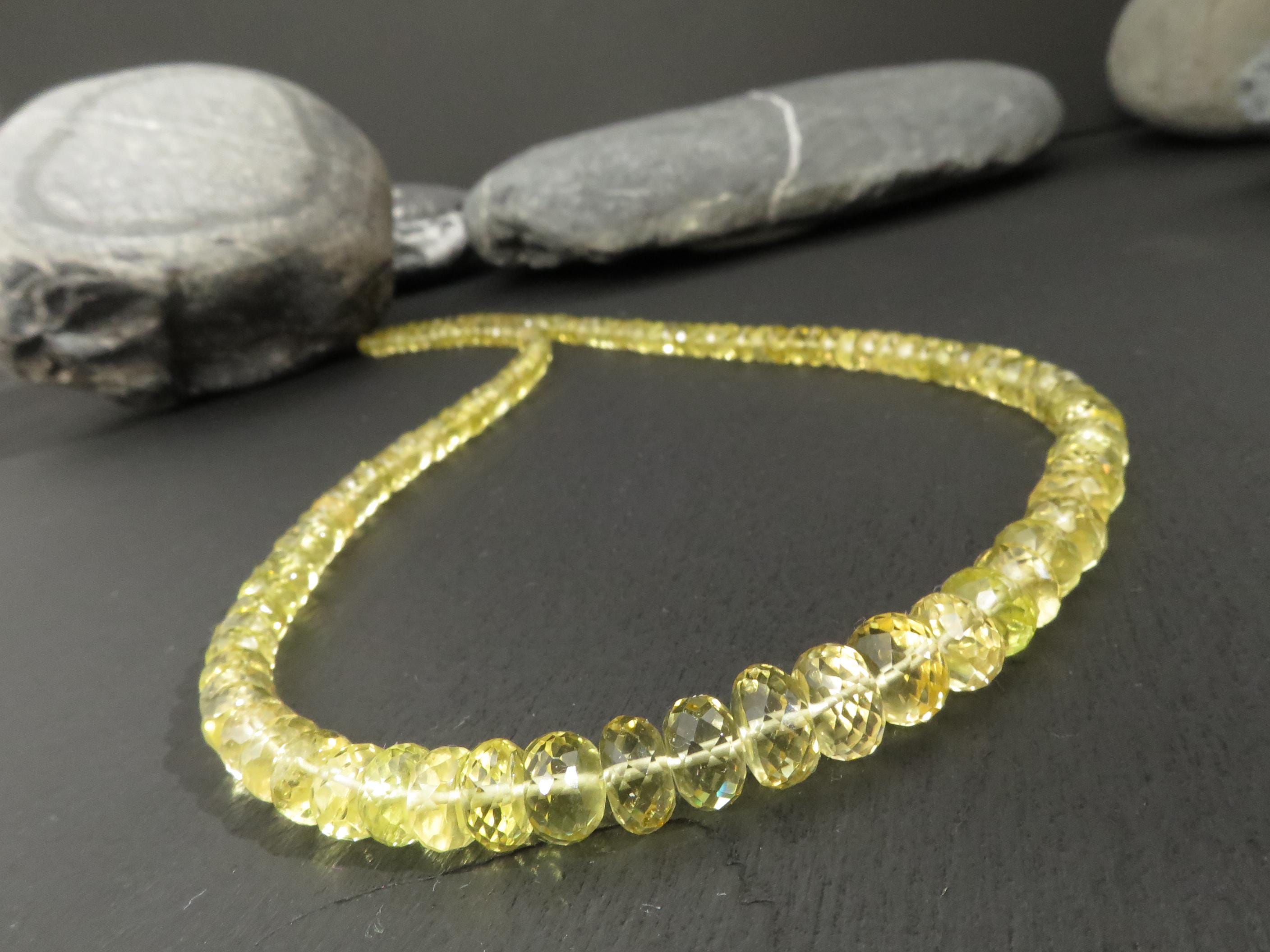 Heliodor Kette Goldberyll 46cm gelb Edelsteinkette