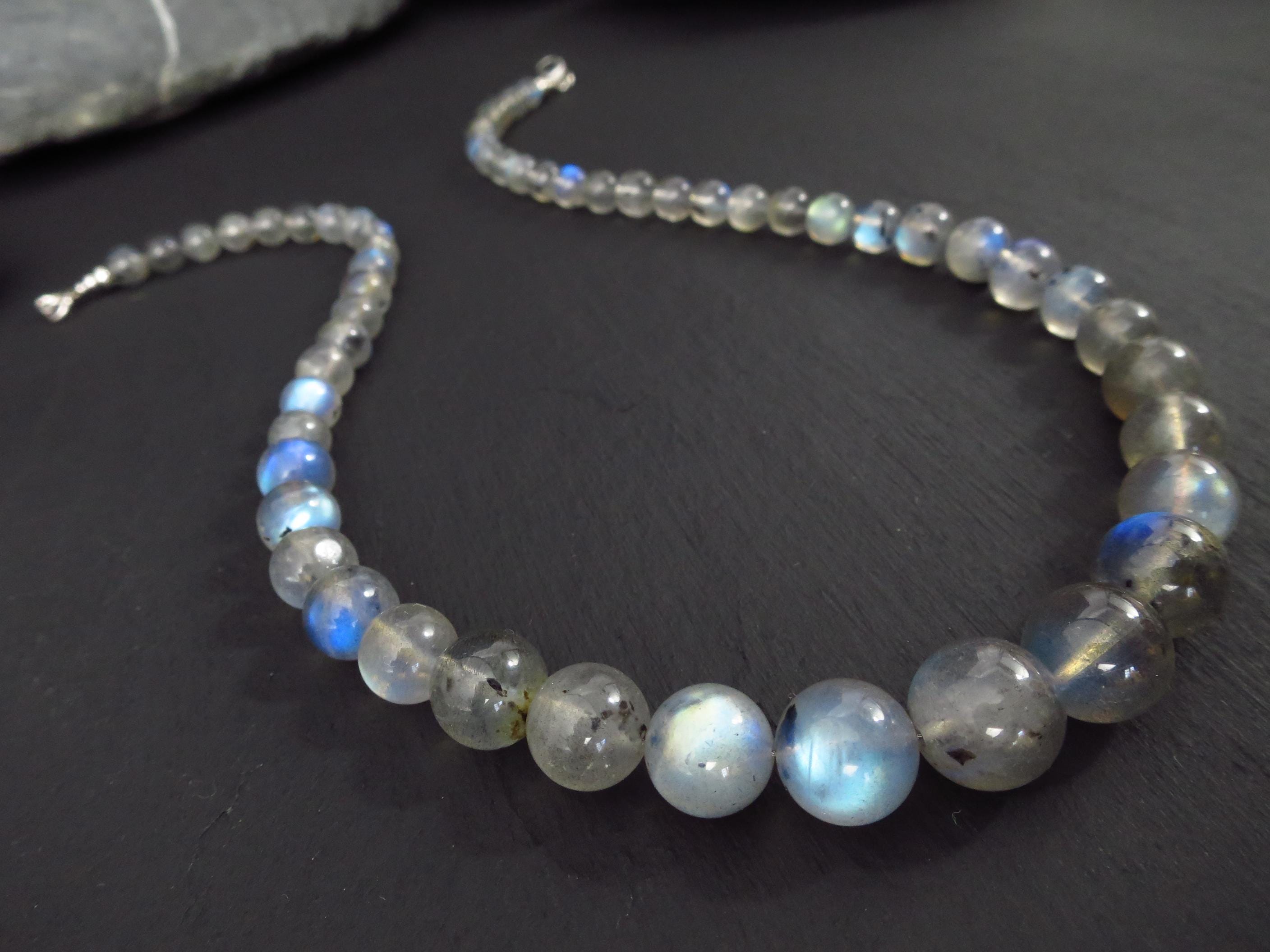 Labradorit Kette 48cm Edelstein Kugelkette