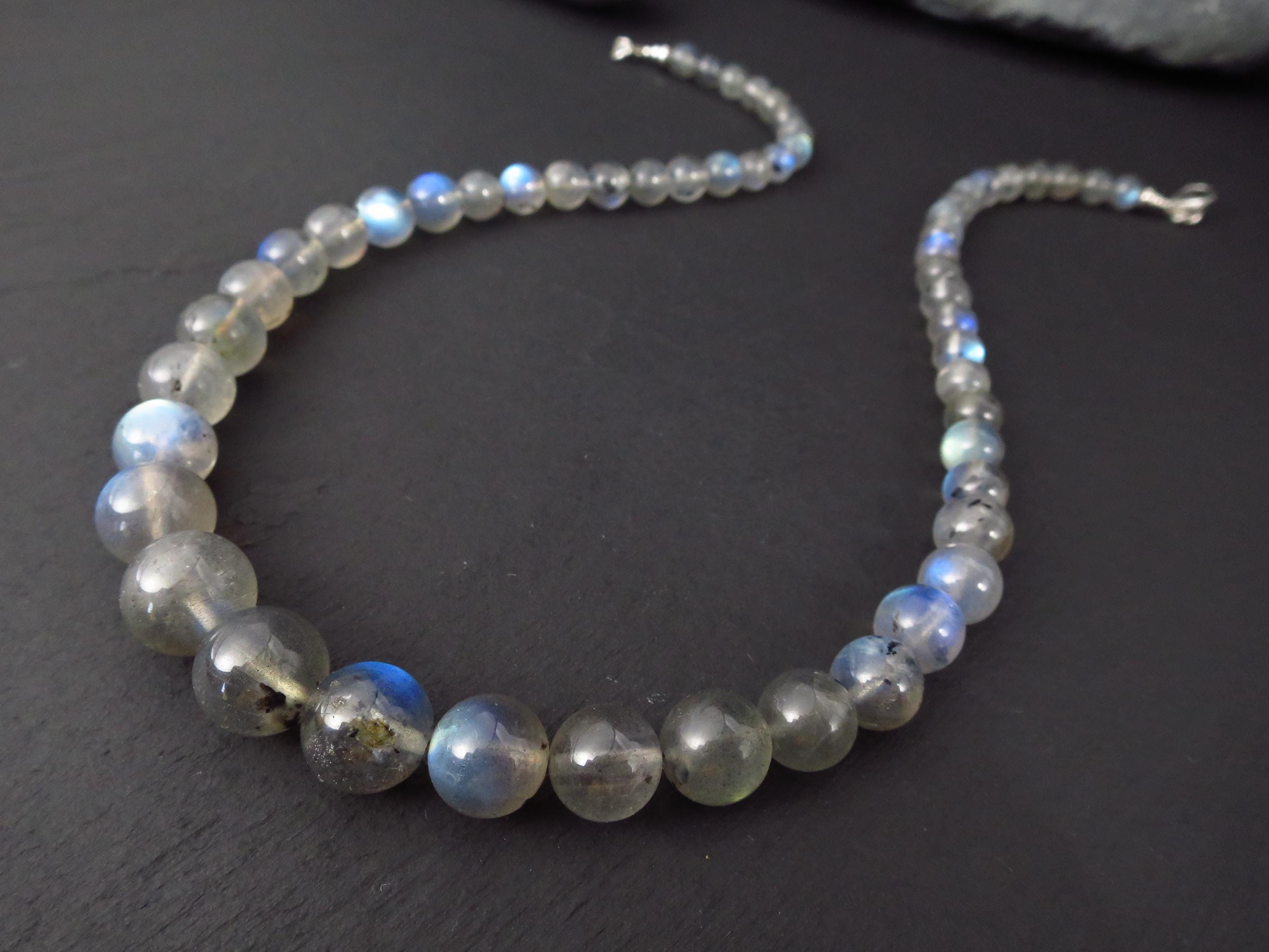 Labradorit Kette 48cm Edelstein Kugelkette