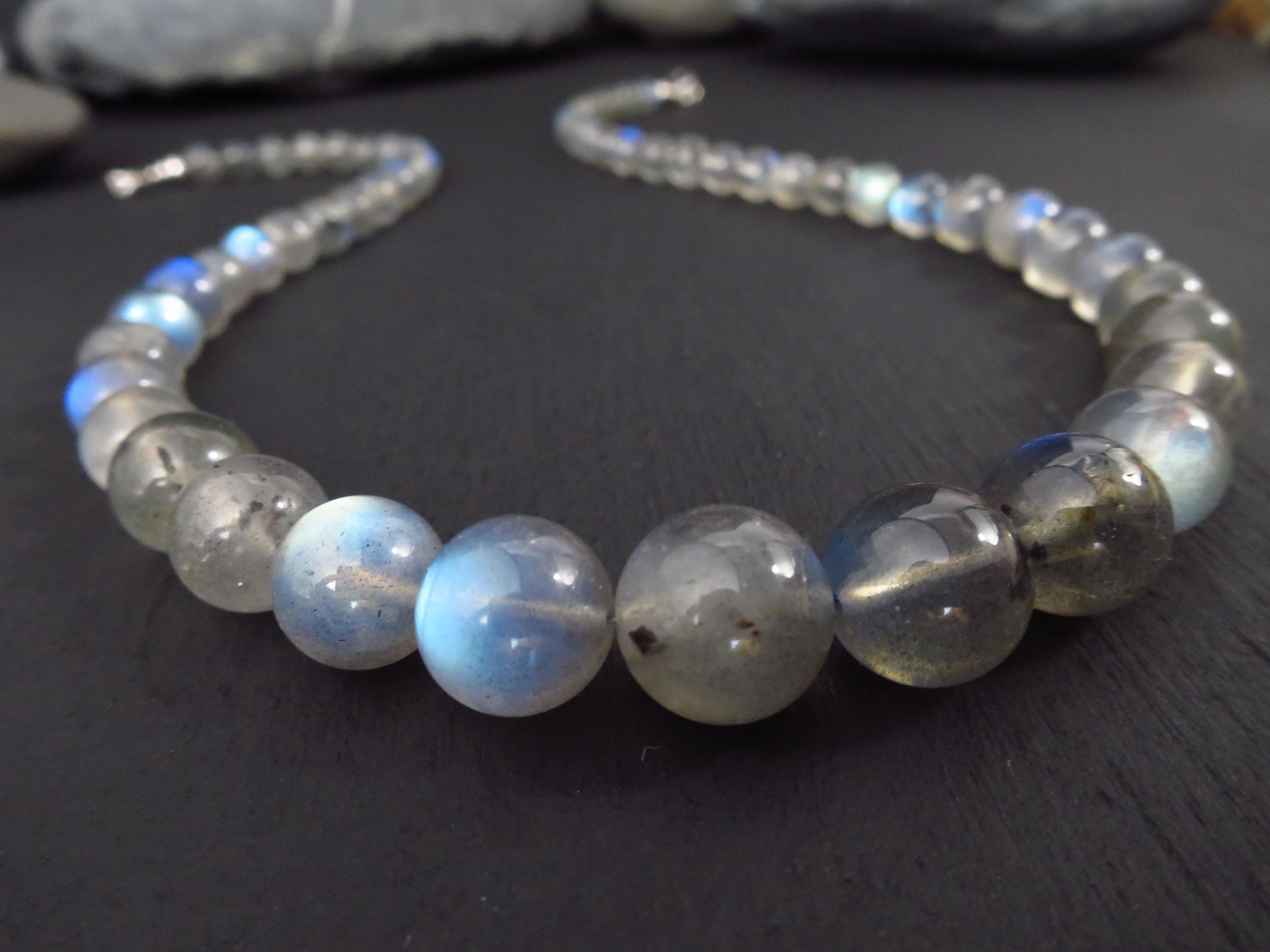 Labradorit Kette 48cm Edelstein Kugelkette