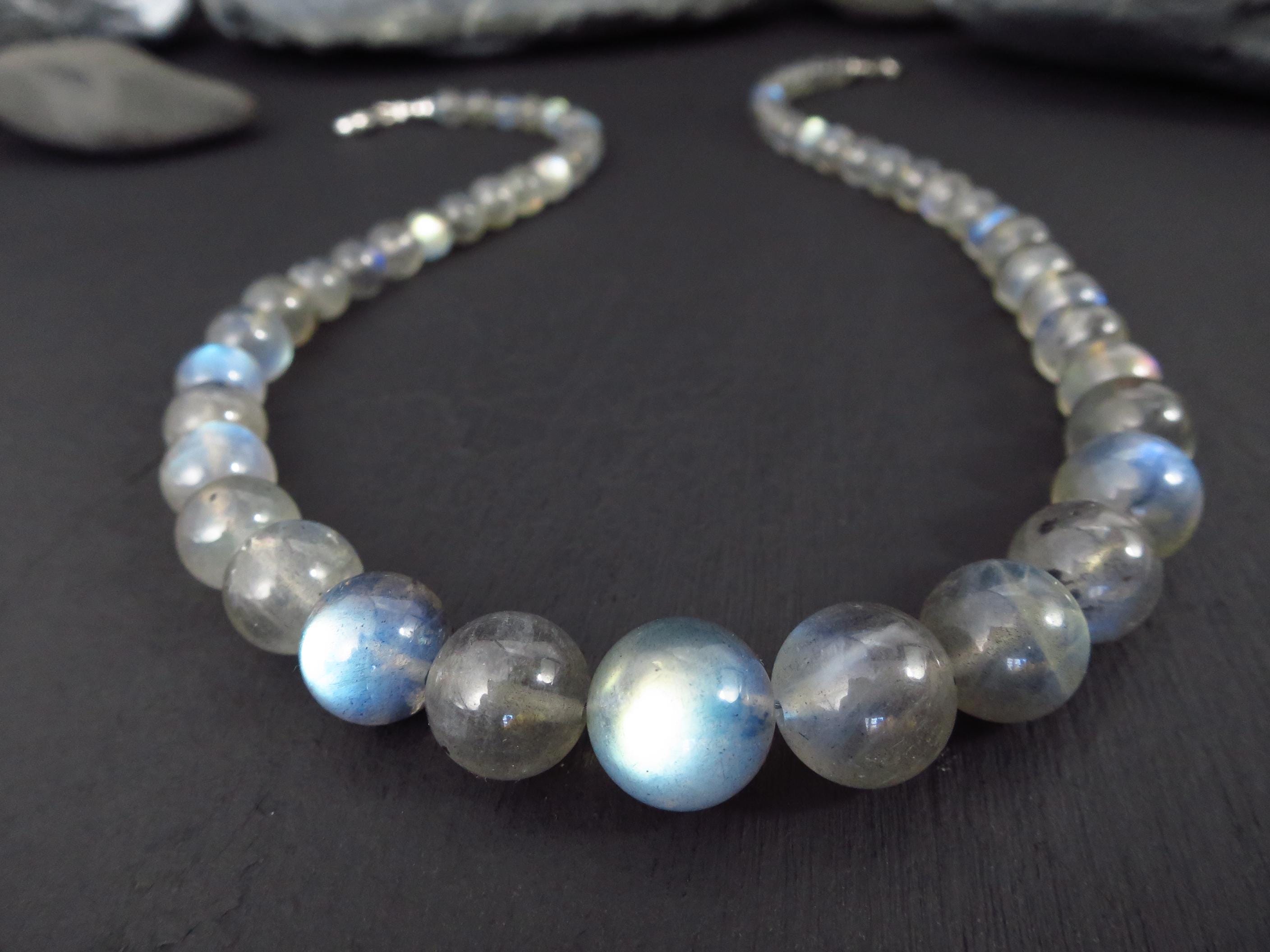 Labradorit Kette 49cm Edelstein Kugelkette